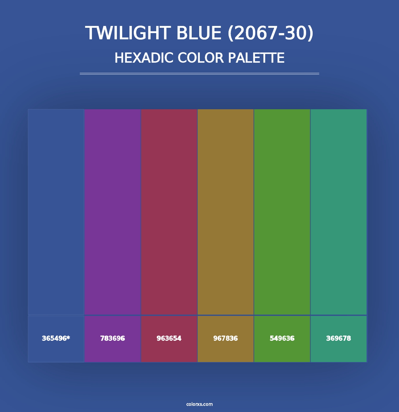 Twilight Blue (2067-30) - Hexadic Color Palette