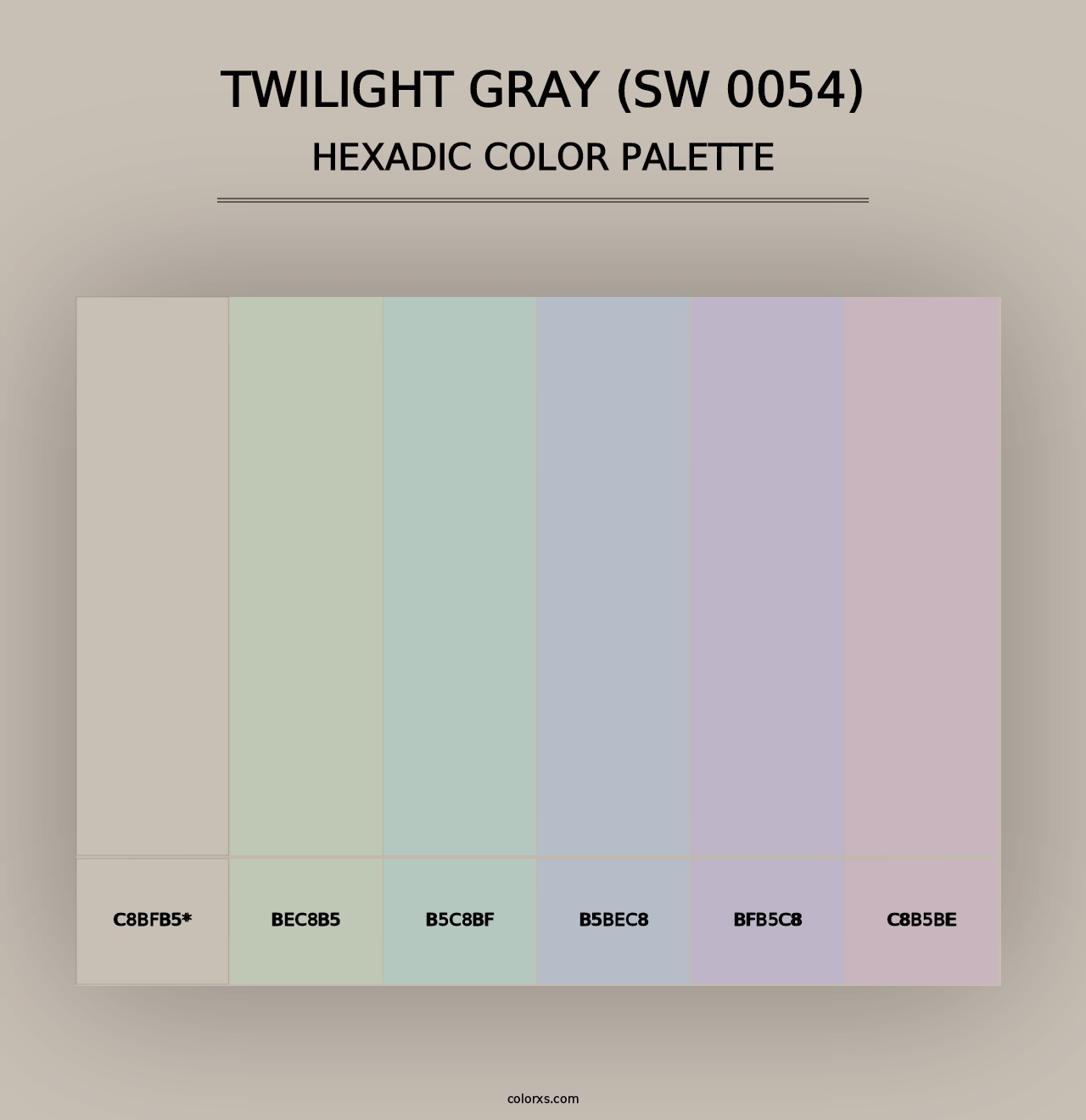 Twilight Gray (SW 0054) - Hexadic Color Palette