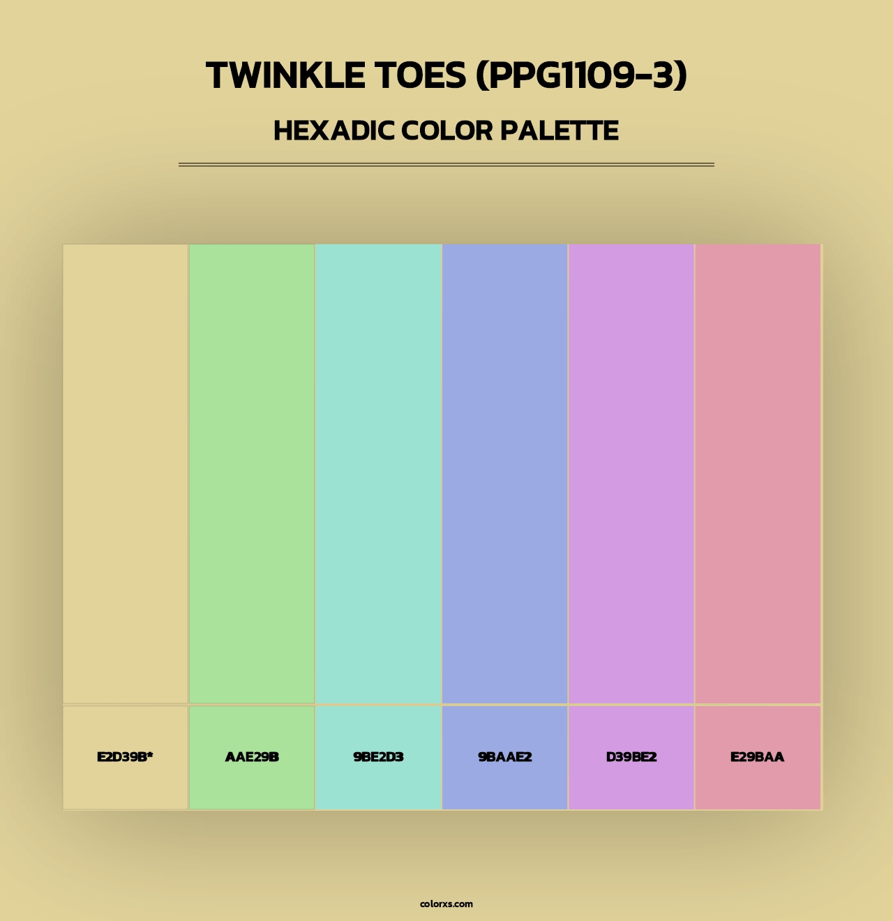 Twinkle Toes (PPG1109-3) - Hexadic Color Palette