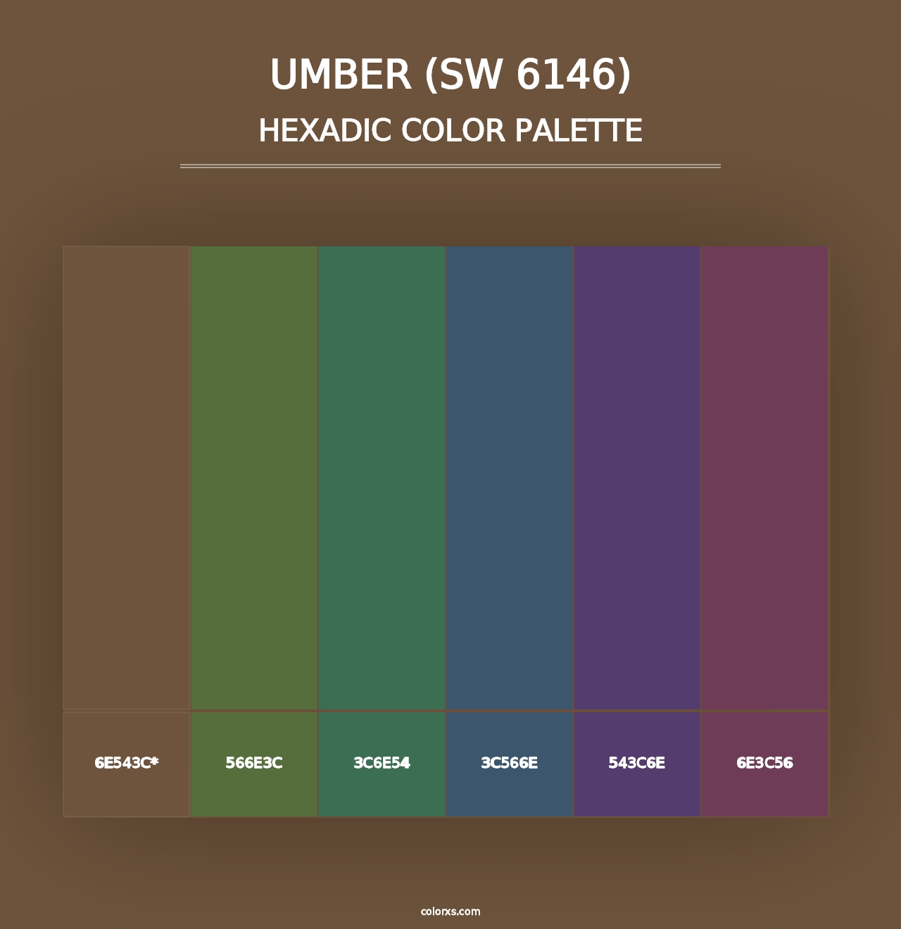 Umber (SW 6146) - Hexadic Color Palette