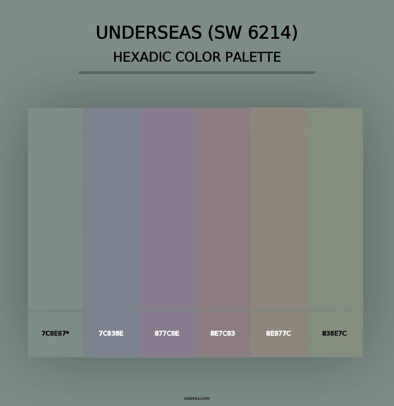 Underseas (SW 6214) - Hexadic Color Palette