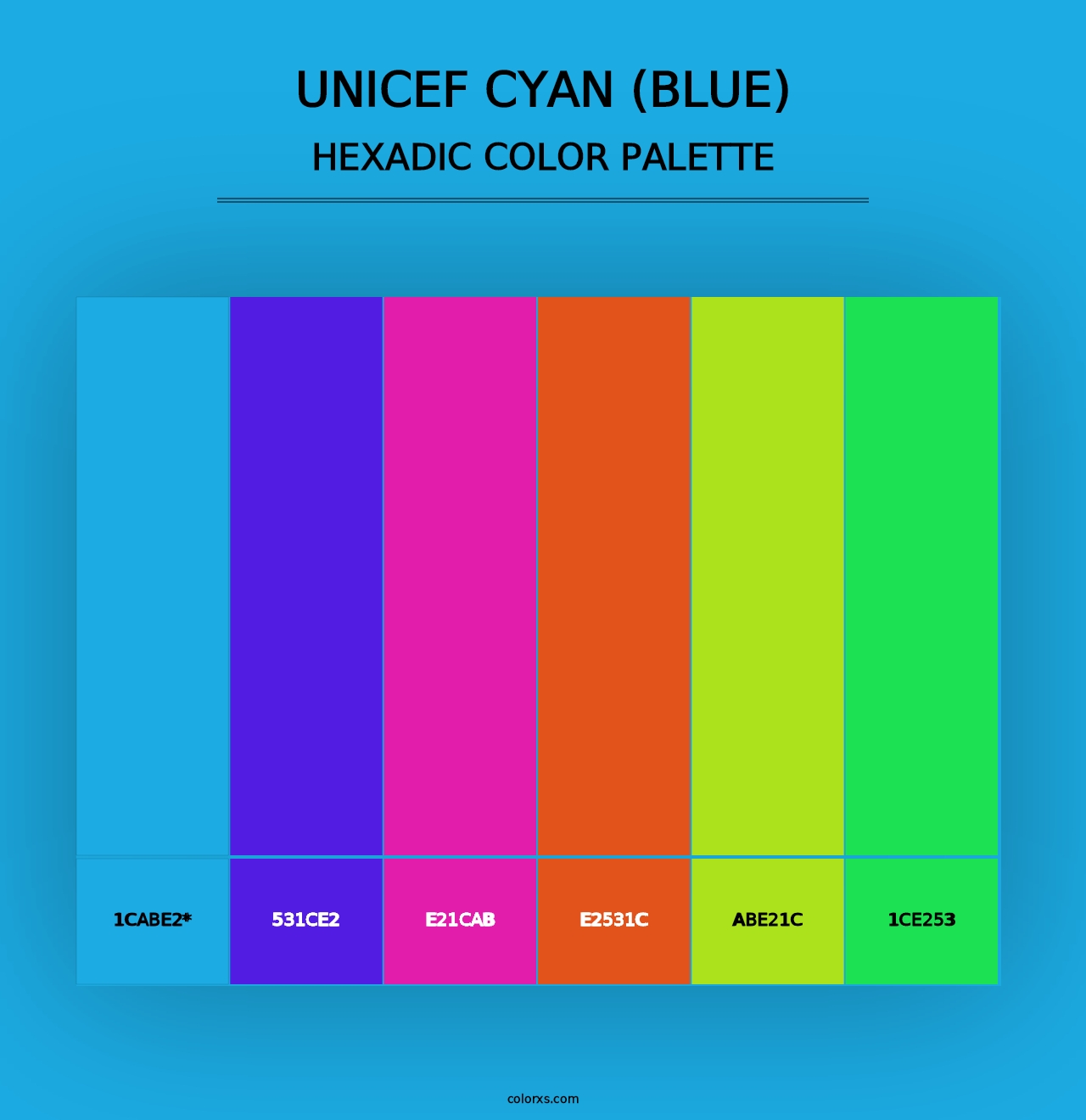 UNICEF Cyan (Blue) - Hexadic Color Palette