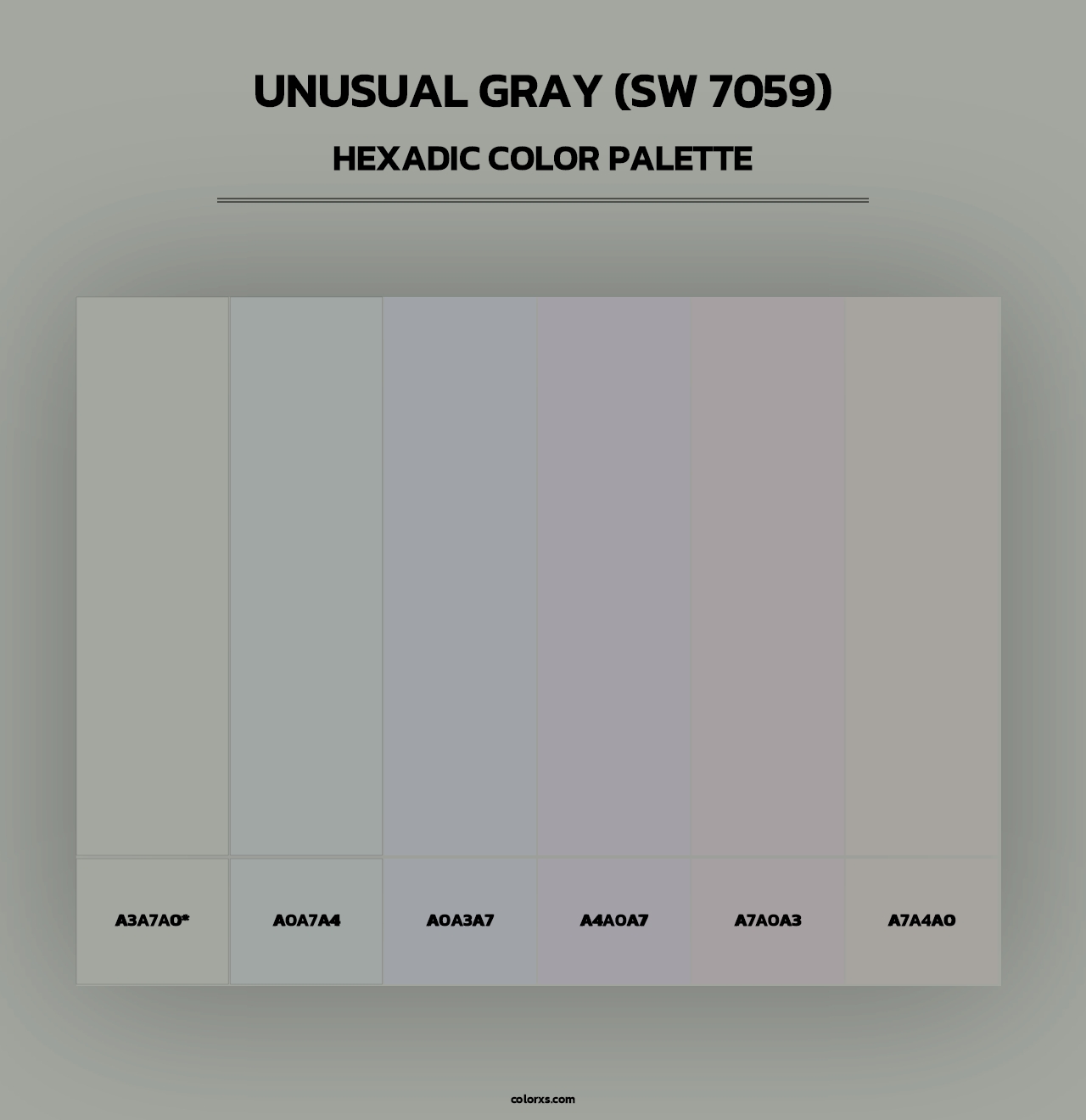 Unusual Gray (SW 7059) - Hexadic Color Palette