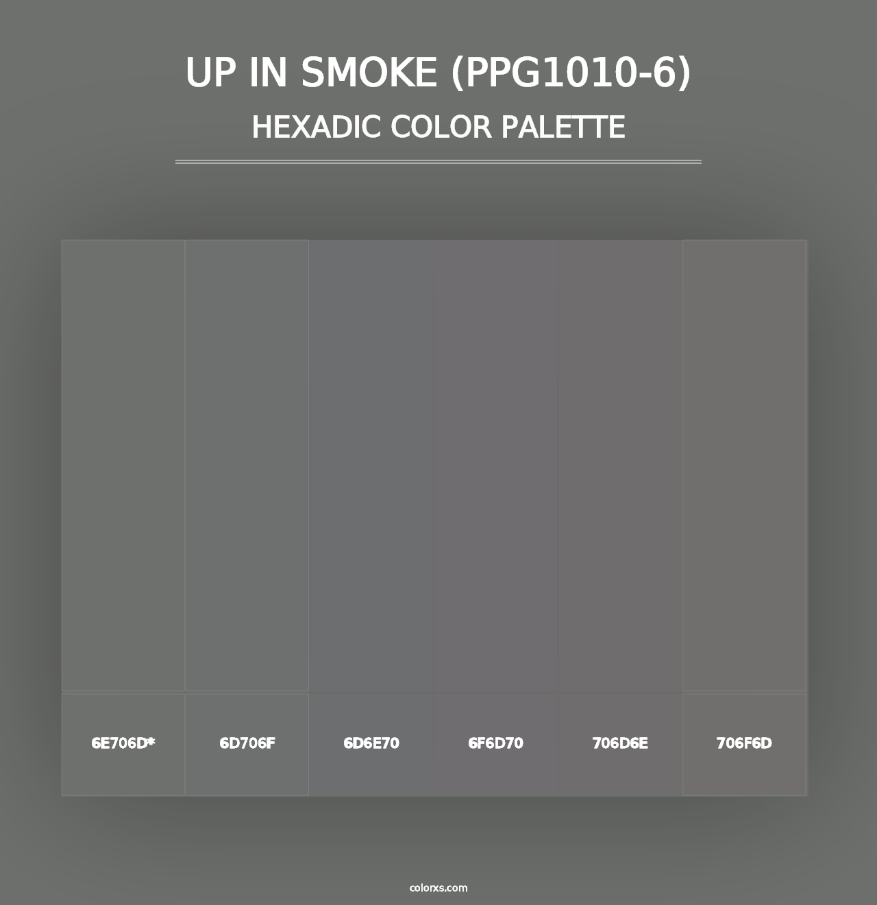 Up In Smoke (PPG1010-6) - Hexadic Color Palette