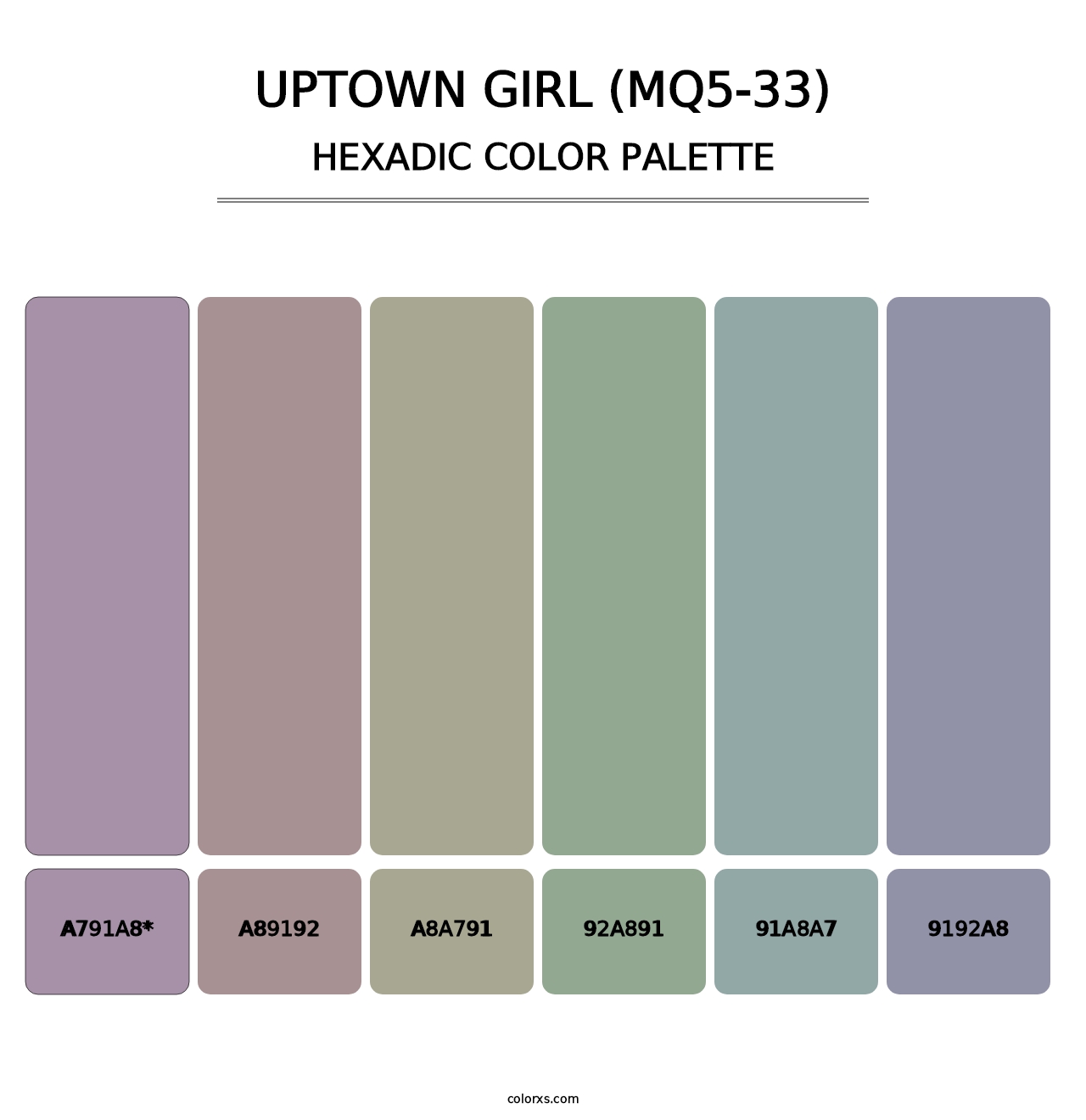 Uptown Girl (MQ5-33) - Hexadic Color Palette