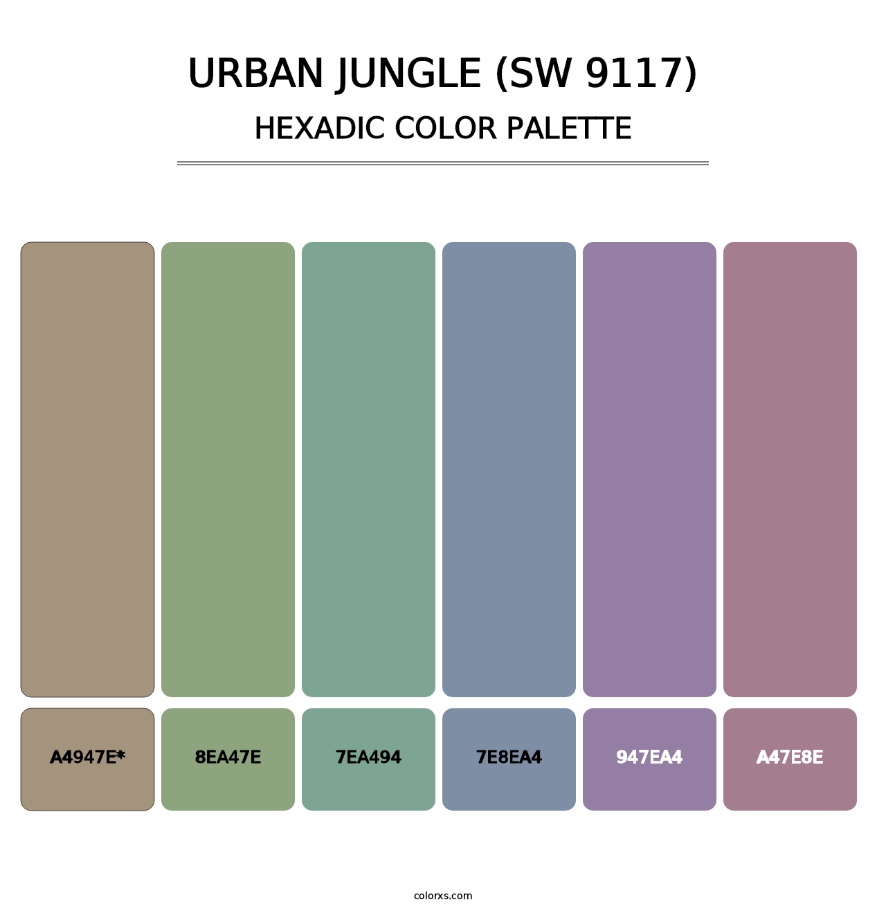 Urban Jungle (SW 9117) - Hexadic Color Palette