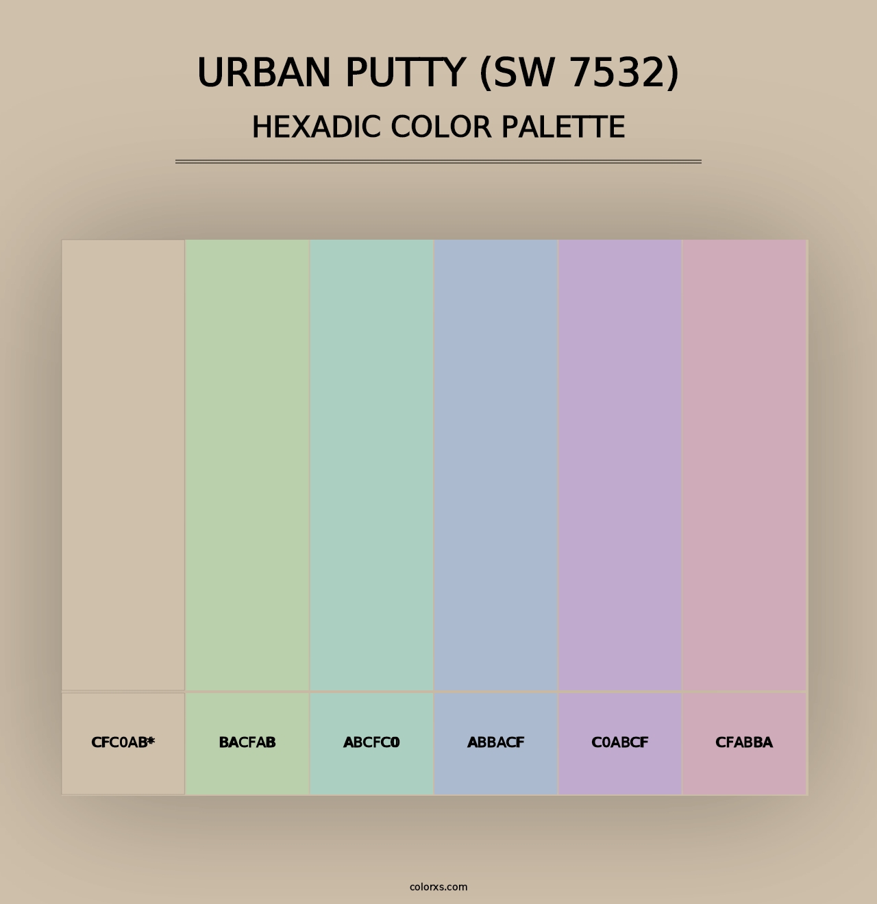 Urban Putty (SW 7532) - Hexadic Color Palette