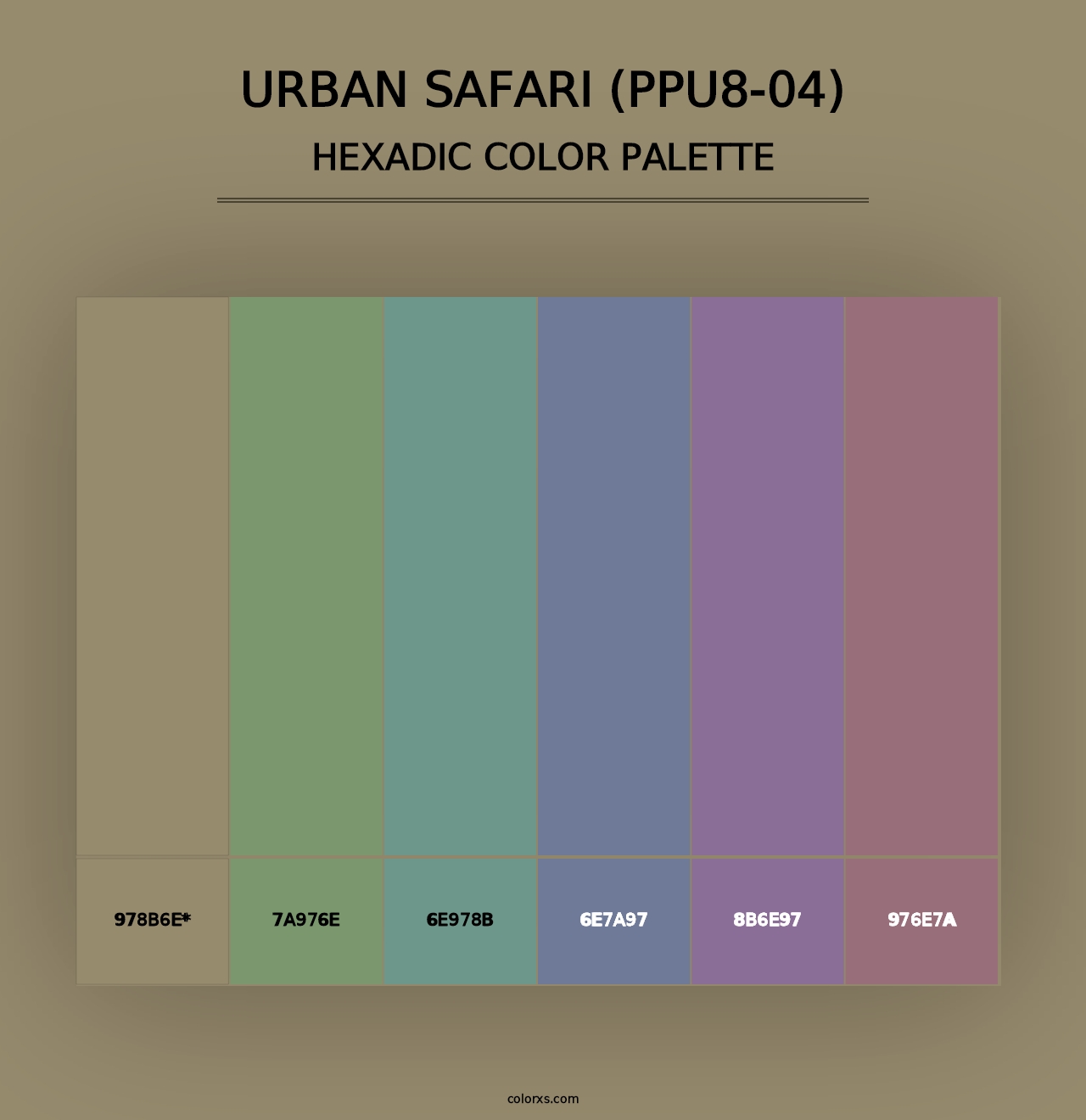 Urban Safari (PPU8-04) - Hexadic Color Palette