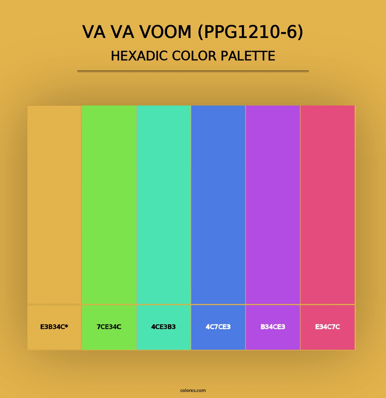 Va Va Voom (PPG1210-6) - Hexadic Color Palette