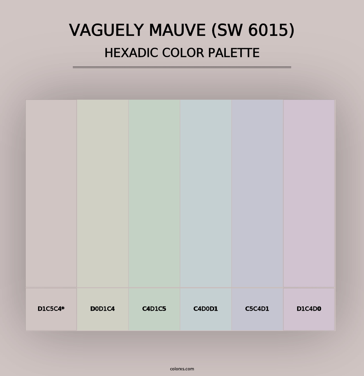 Vaguely Mauve (SW 6015) - Hexadic Color Palette