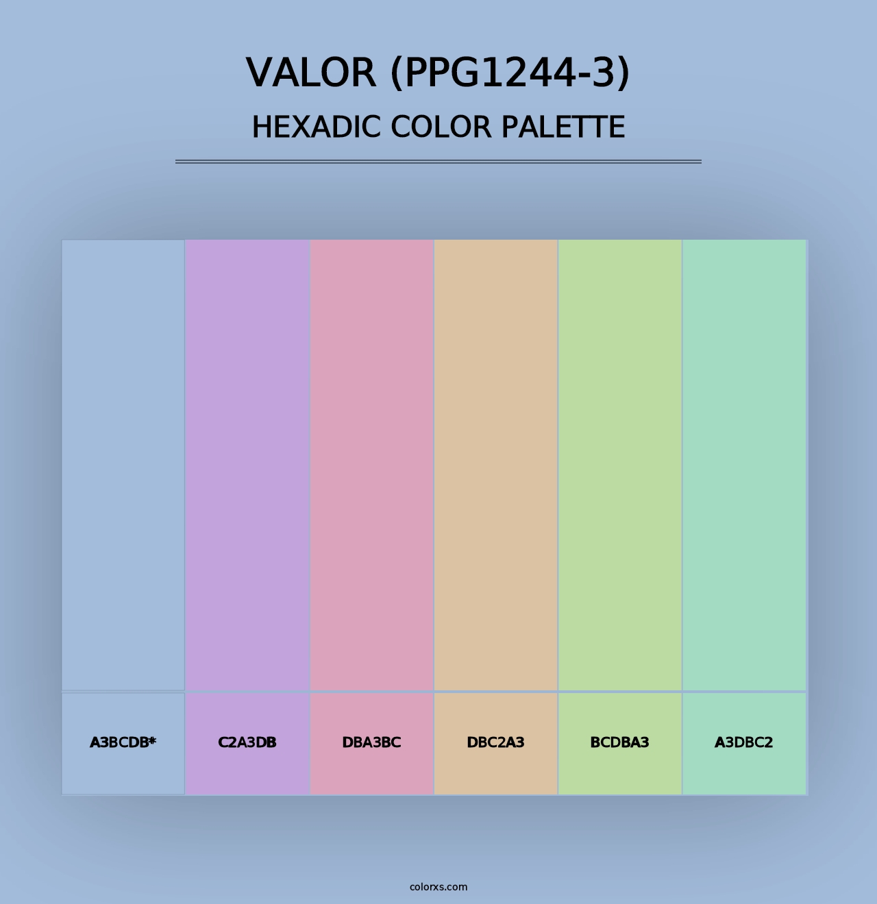 Valor (PPG1244-3) - Hexadic Color Palette