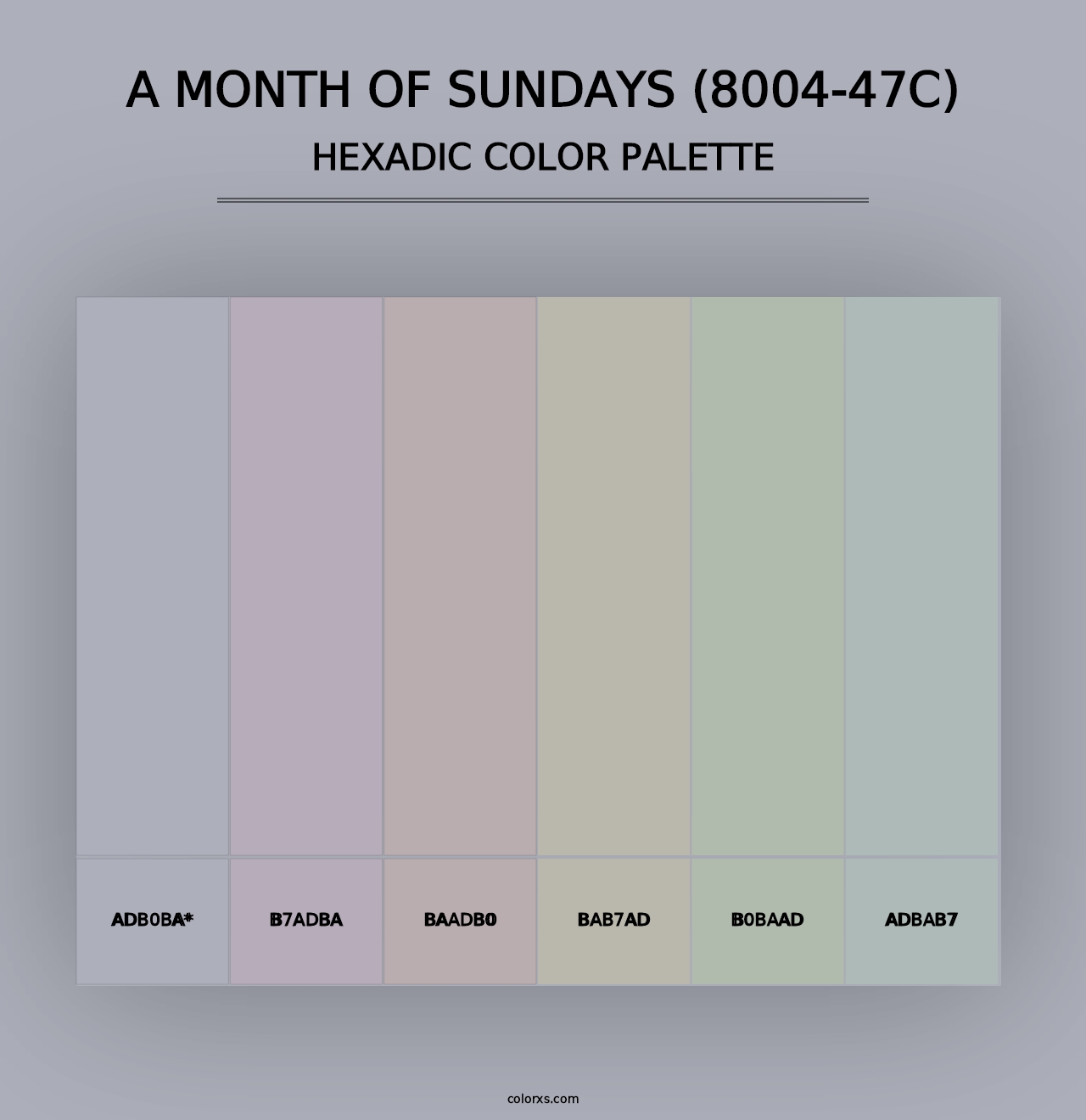 A Month of Sundays (8004-47C) - Hexadic Color Palette