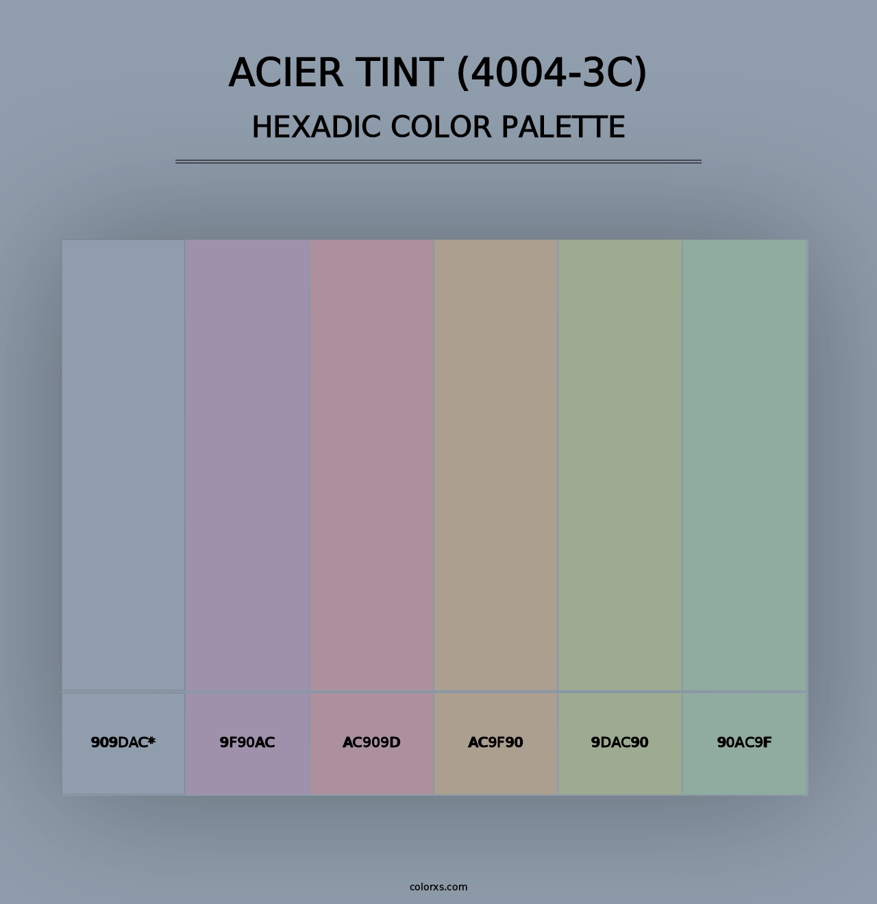 Acier Tint (4004-3C) - Hexadic Color Palette