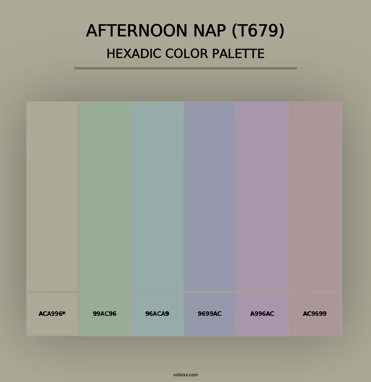 Afternoon Nap (T679) - Hexadic Color Palette