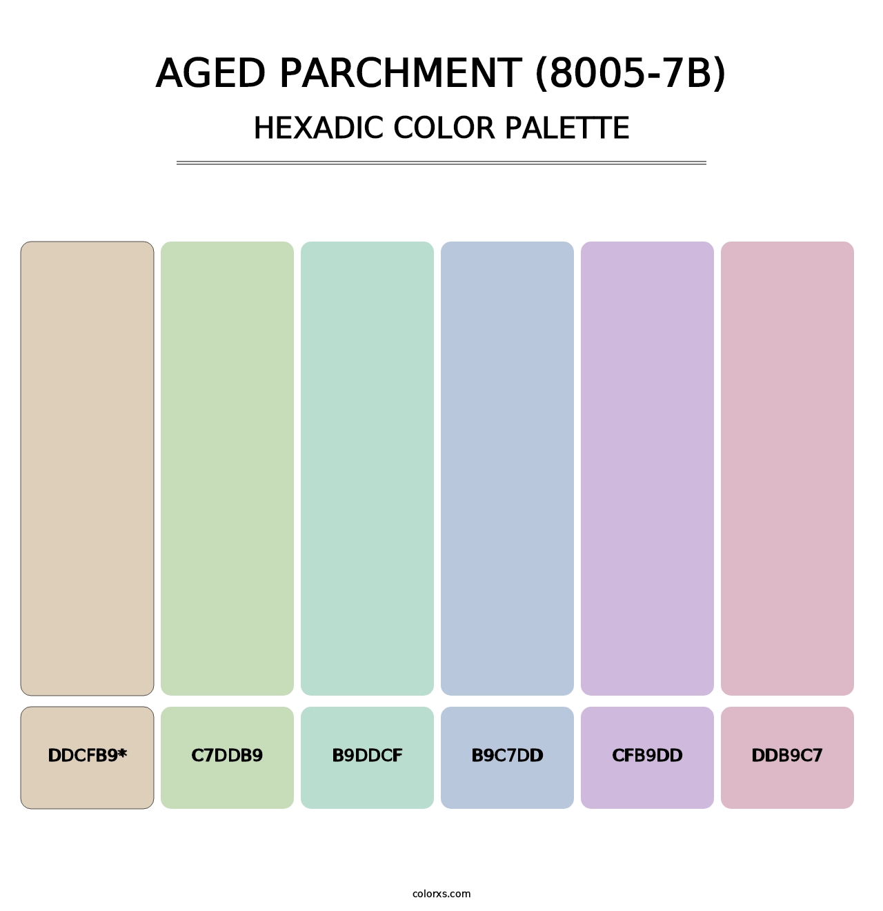 Aged Parchment (8005-7B) - Hexadic Color Palette