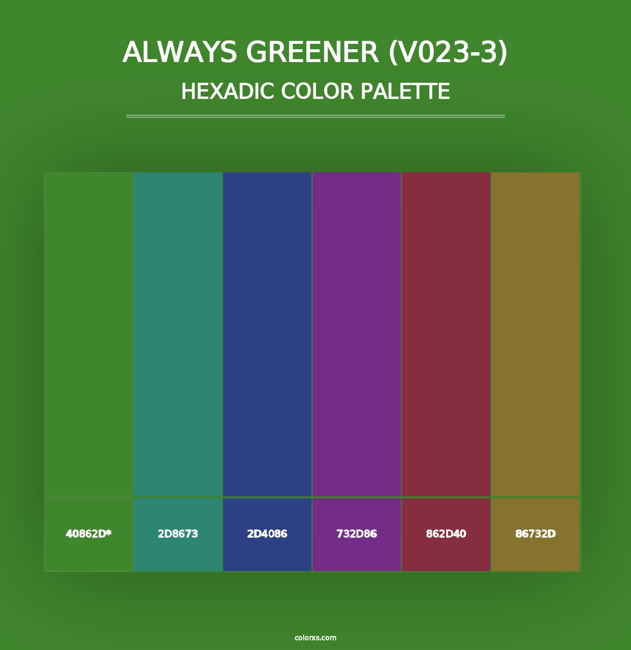 Always Greener (V023-3) - Hexadic Color Palette