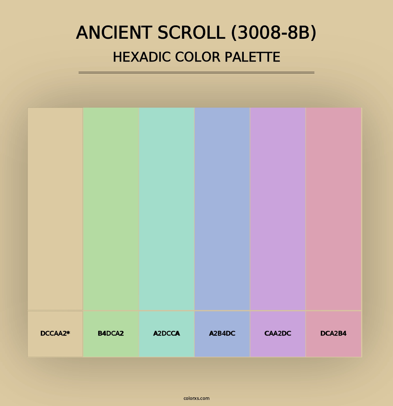 Ancient Scroll (3008-8B) - Hexadic Color Palette