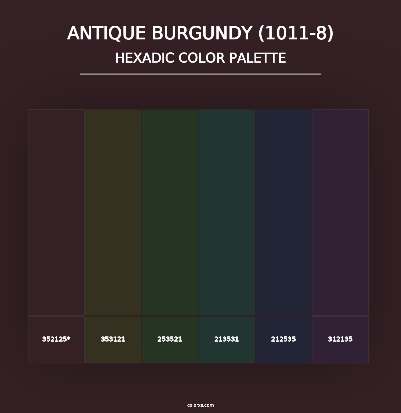 Antique Burgundy (1011-8) - Hexadic Color Palette