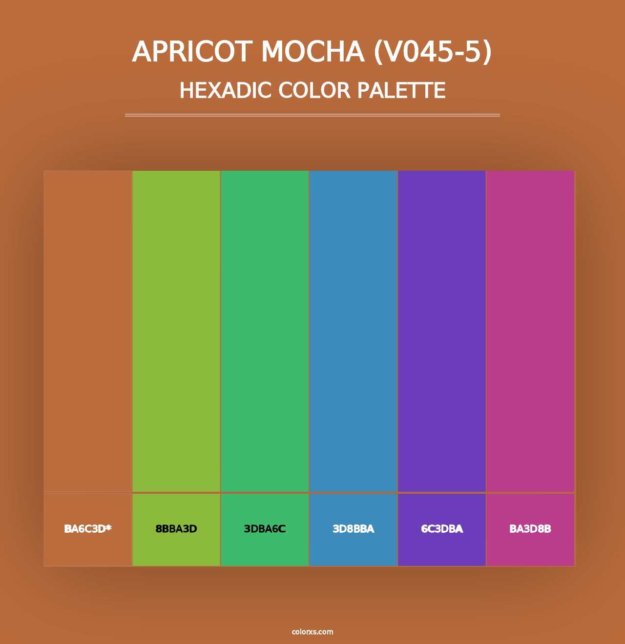 Apricot Mocha (V045-5) - Hexadic Color Palette