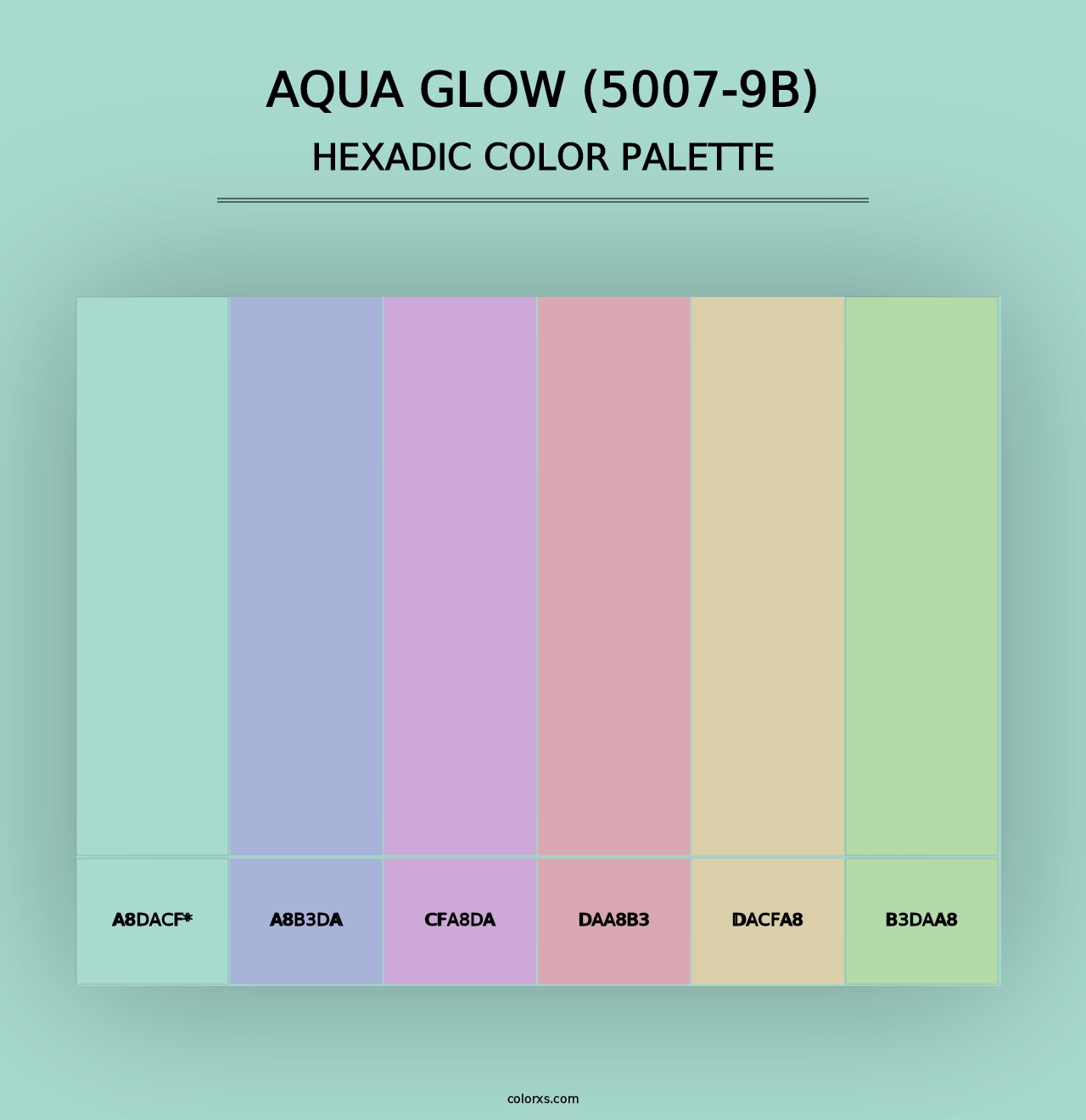 Aqua Glow (5007-9B) - Hexadic Color Palette