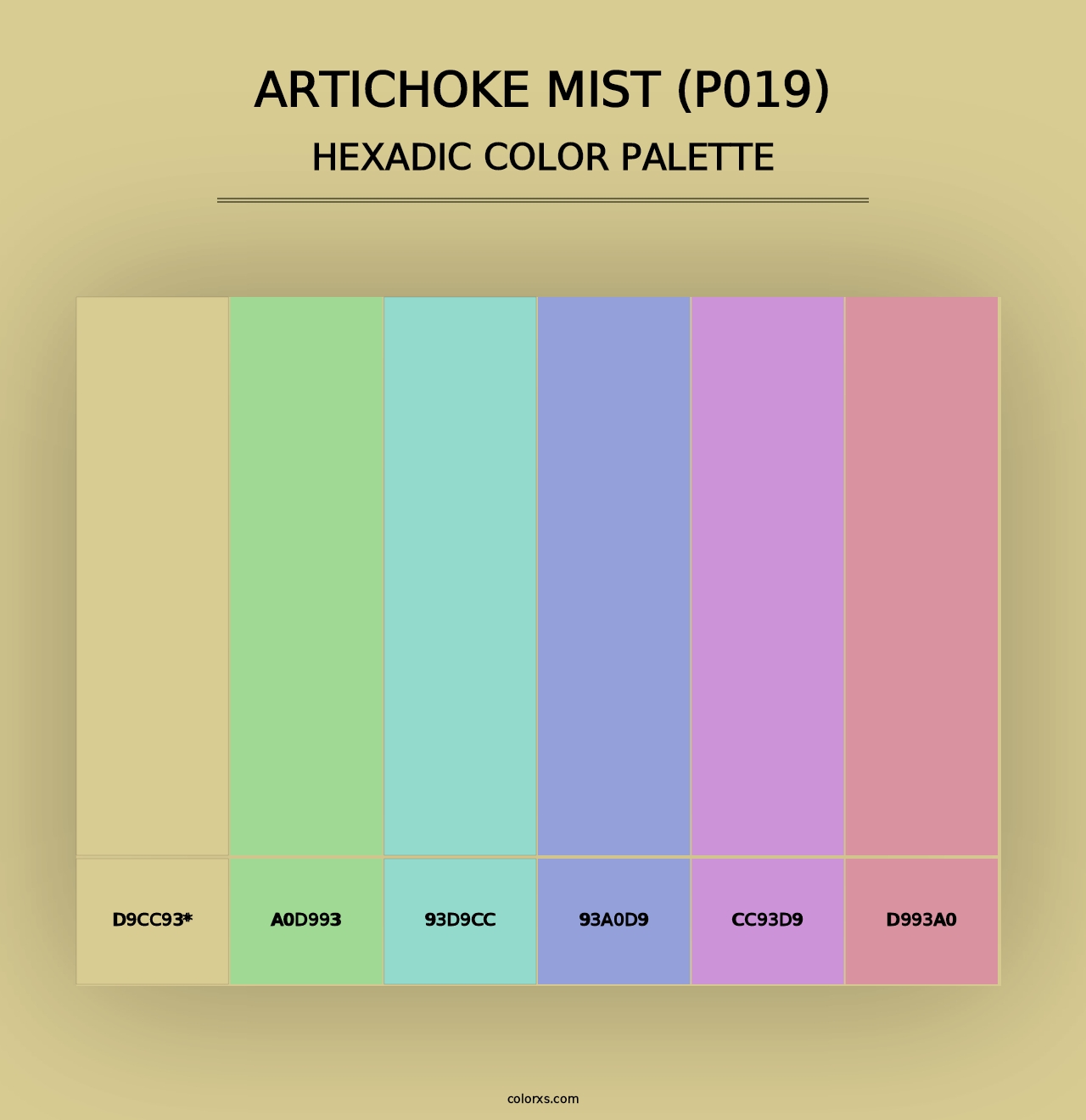 Artichoke Mist (P019) - Hexadic Color Palette