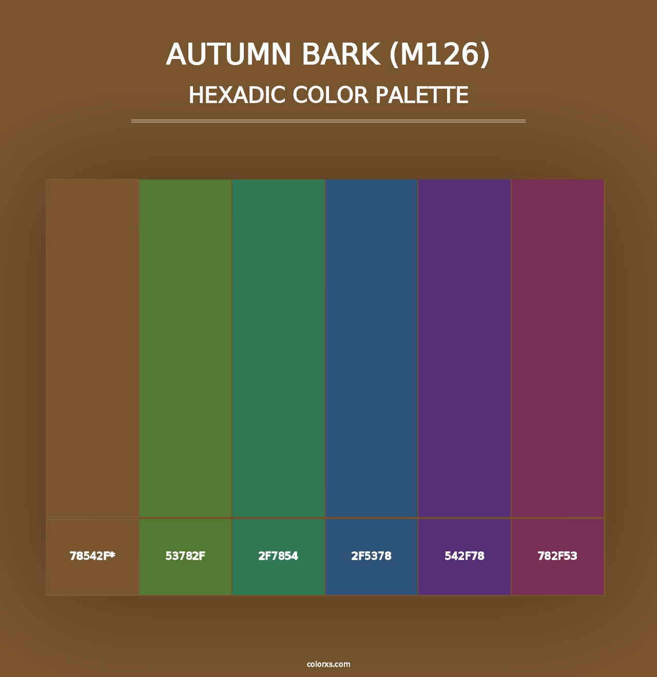 Autumn Bark (M126) - Hexadic Color Palette