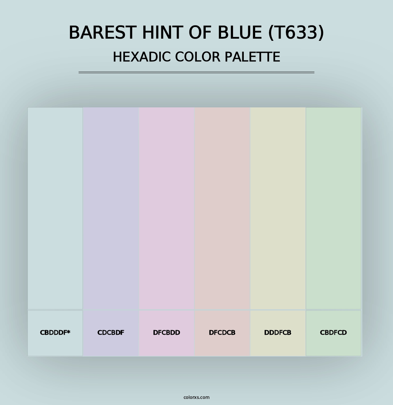 Barest Hint of Blue (T633) - Hexadic Color Palette