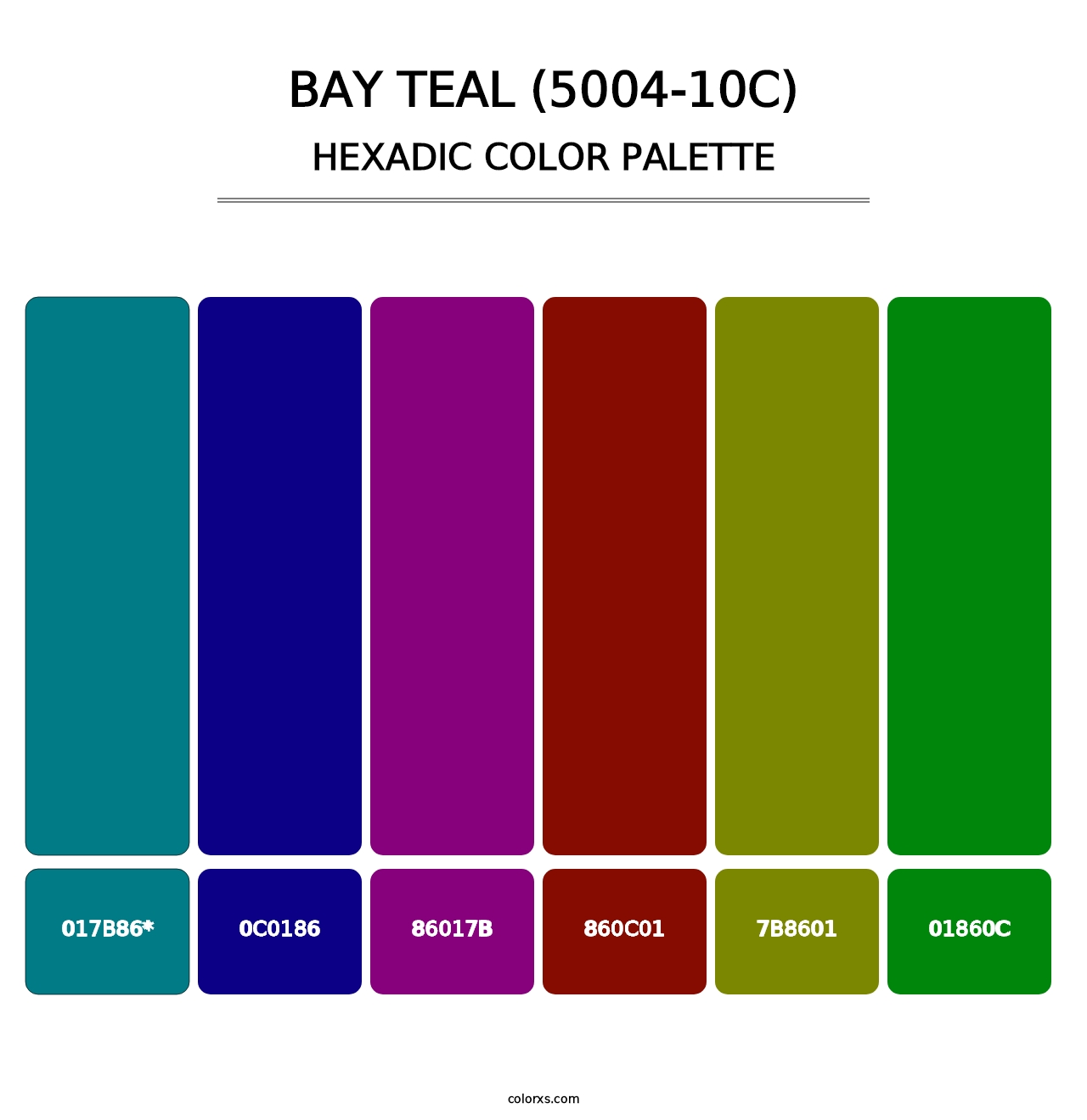 Bay Teal (5004-10C) - Hexadic Color Palette