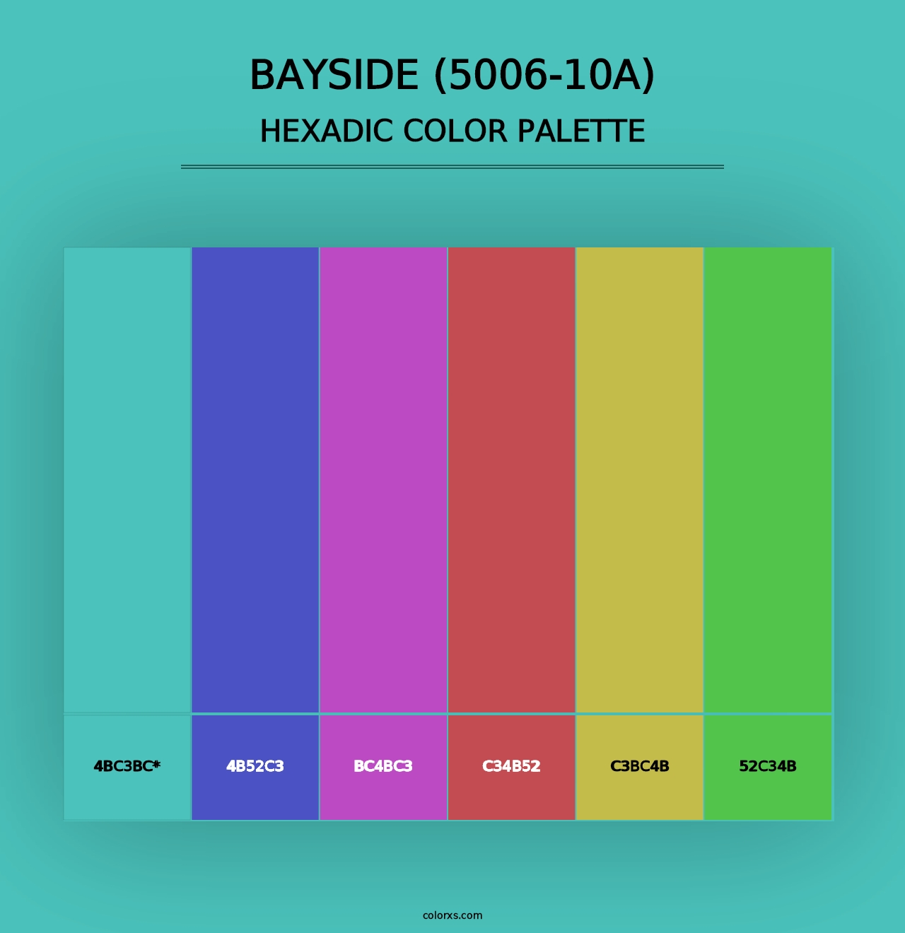 Bayside (5006-10A) - Hexadic Color Palette