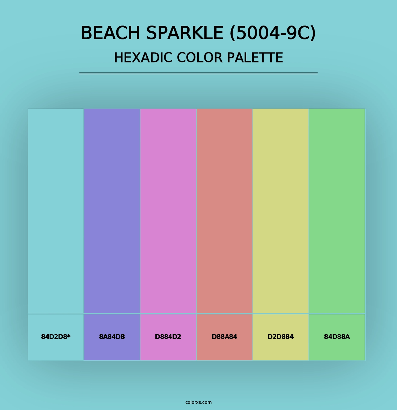 Beach Sparkle (5004-9C) - Hexadic Color Palette