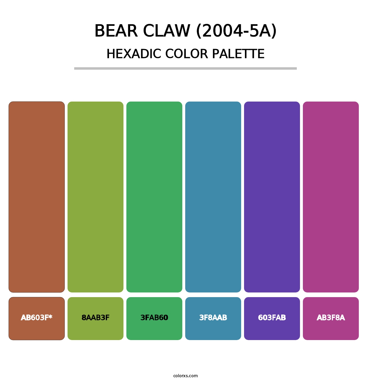 Bear Claw (2004-5A) - Hexadic Color Palette