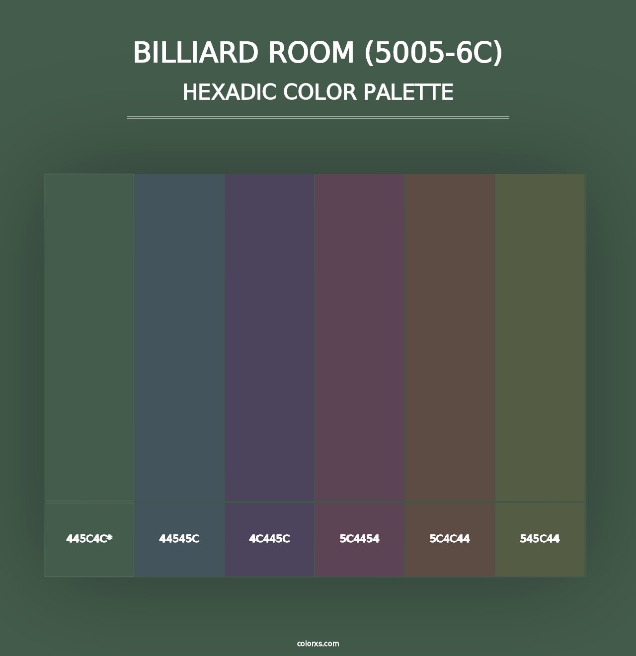 Billiard Room (5005-6C) - Hexadic Color Palette