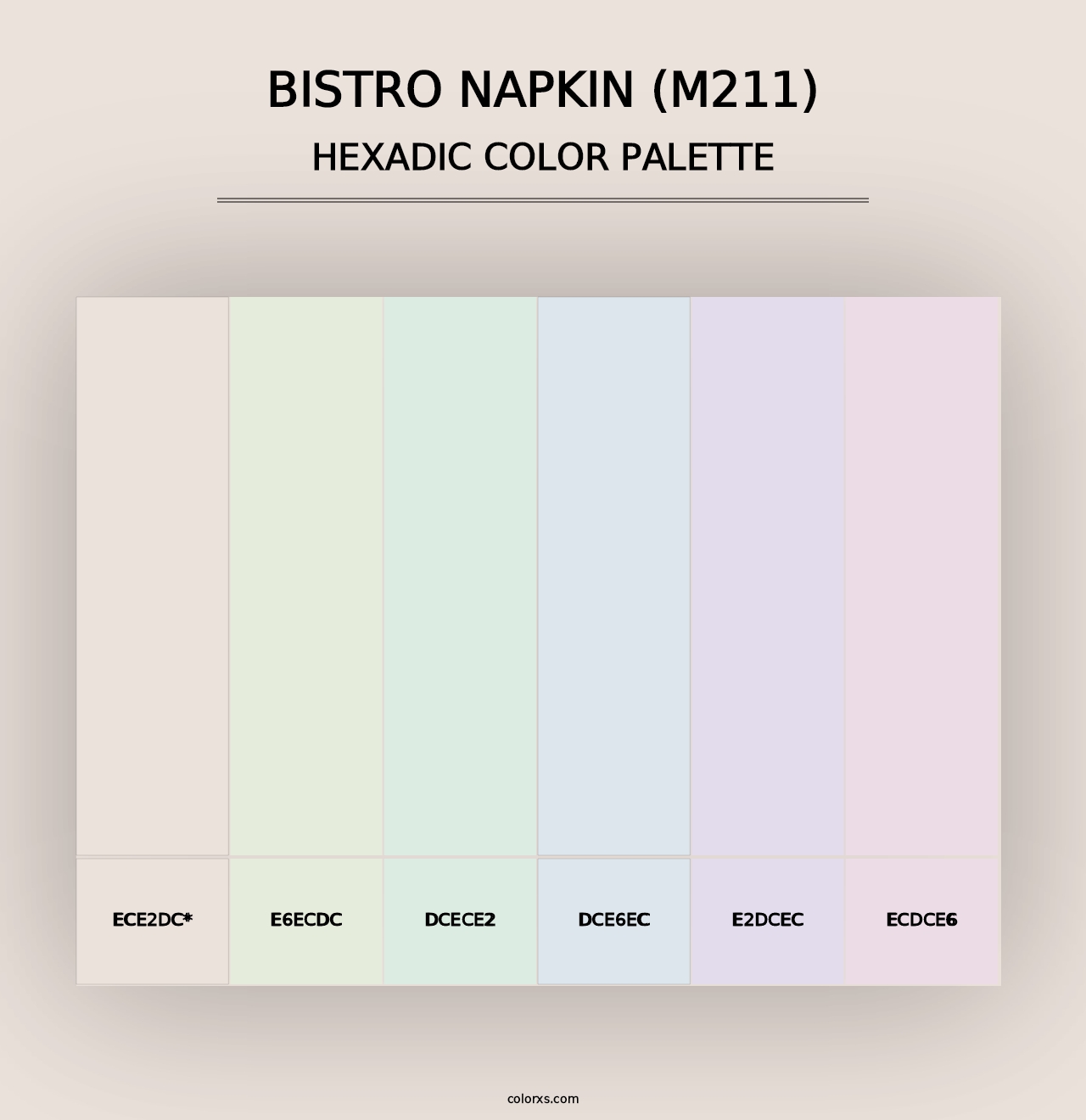 Bistro Napkin (M211) - Hexadic Color Palette