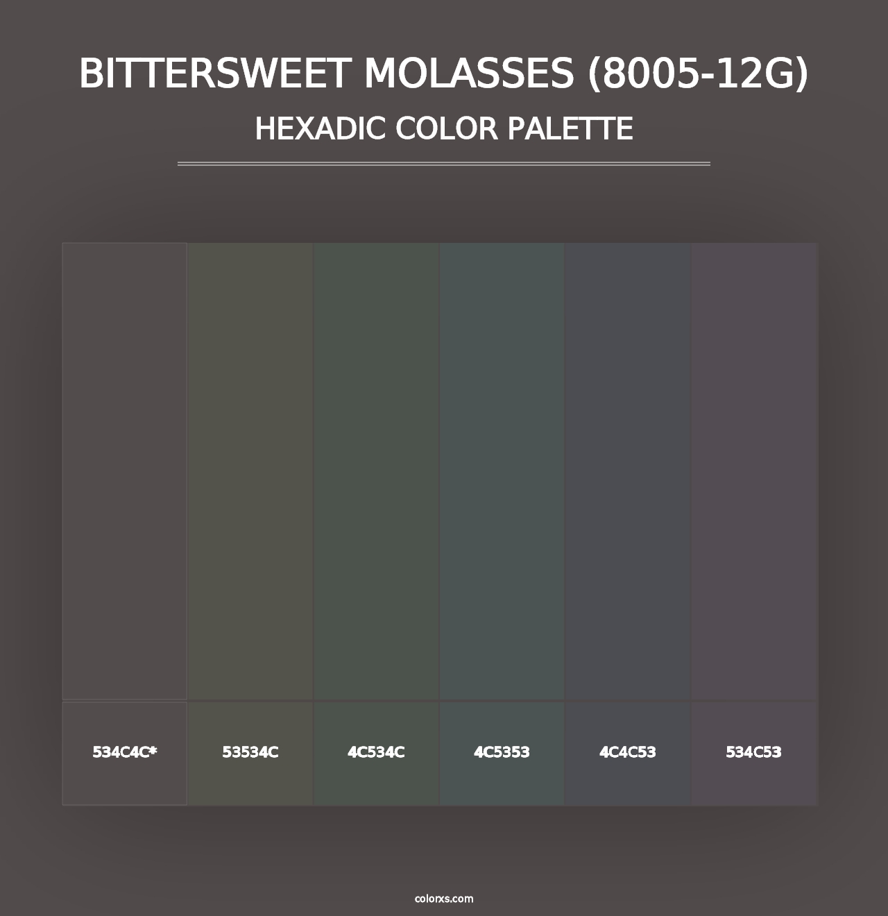 Bittersweet Molasses (8005-12G) - Hexadic Color Palette