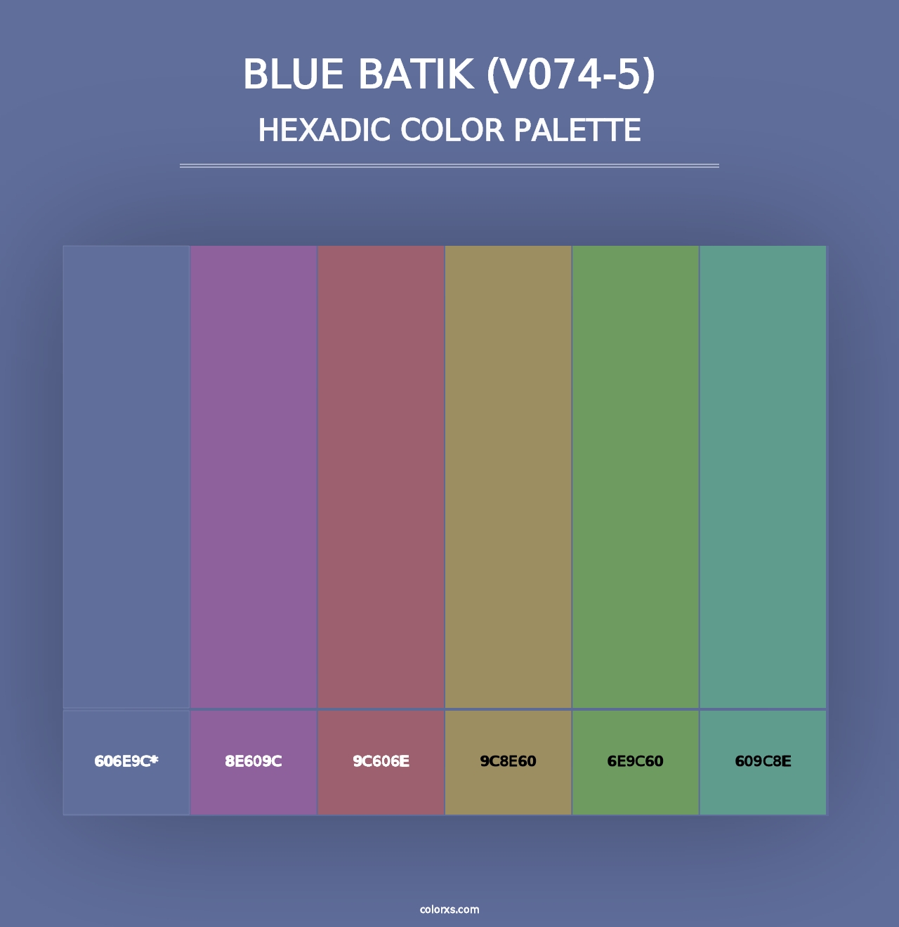 Blue Batik (V074-5) - Hexadic Color Palette