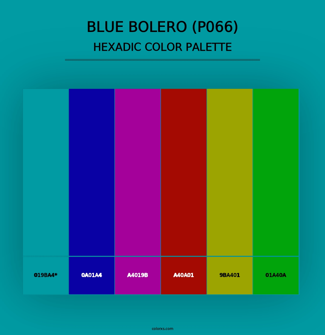 Blue Bolero (P066) - Hexadic Color Palette