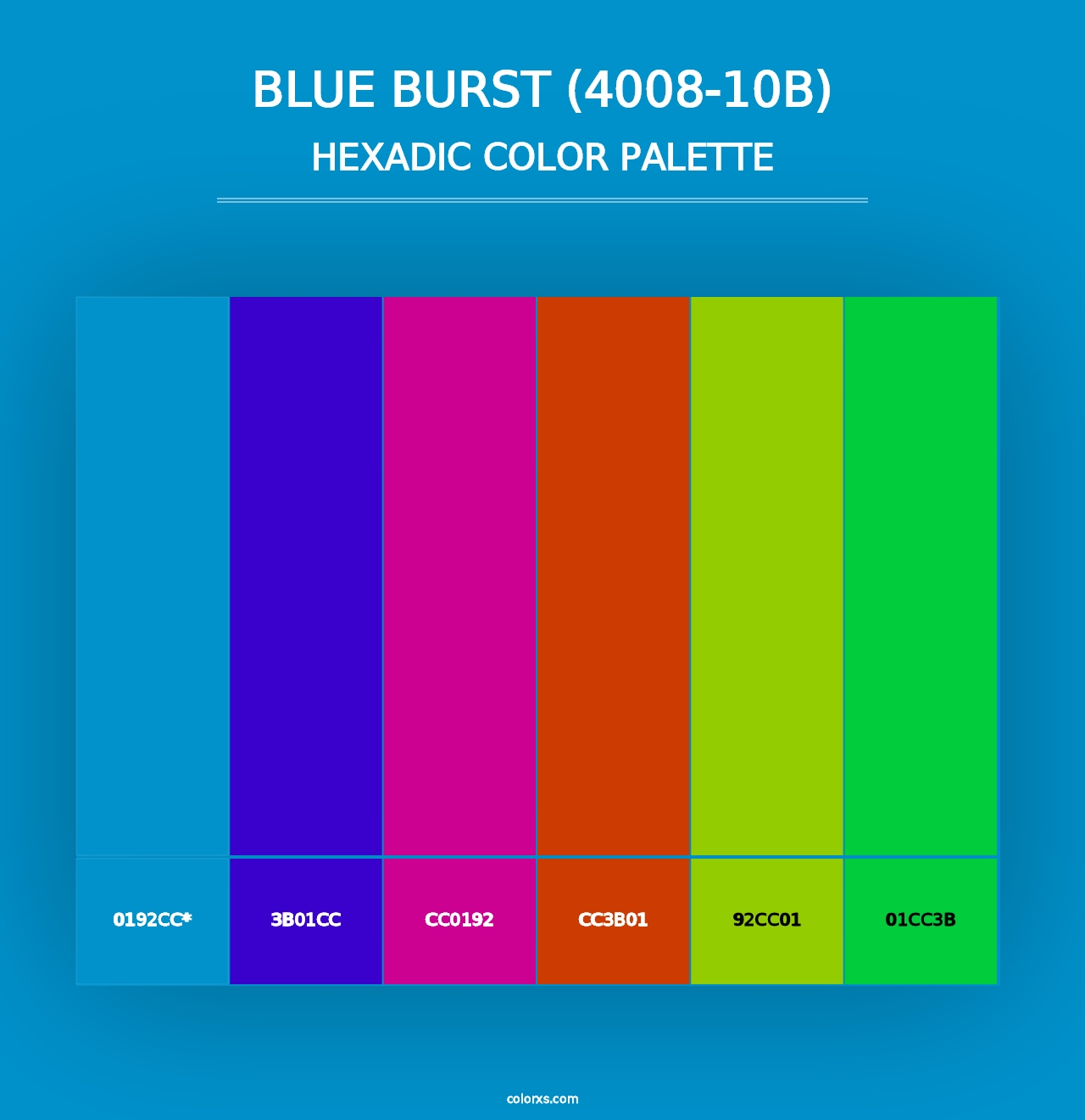 Blue Burst (4008-10B) - Hexadic Color Palette