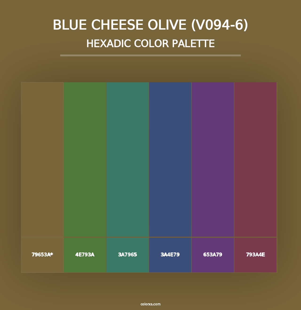 Blue Cheese Olive (V094-6) - Hexadic Color Palette