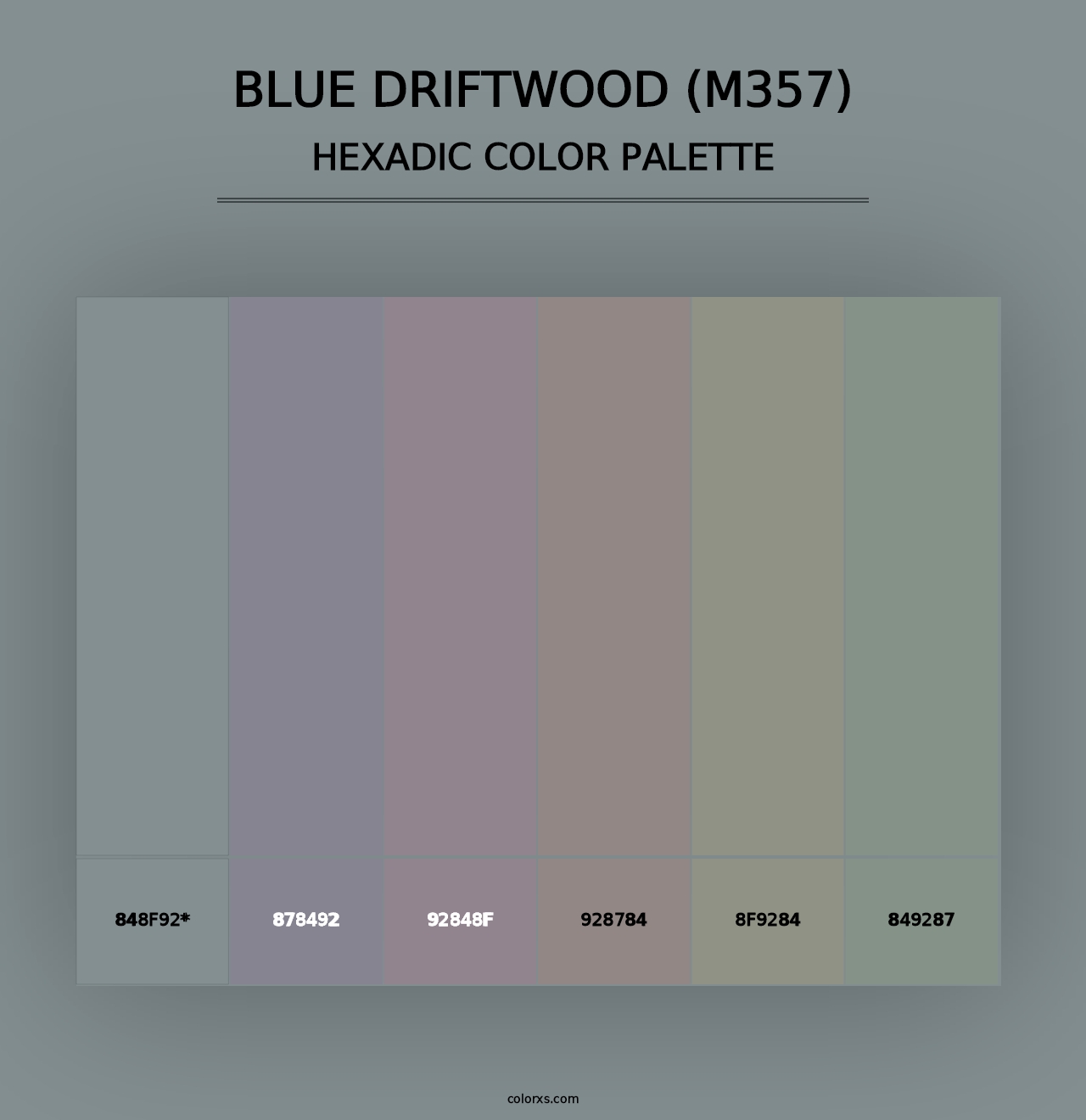 Blue Driftwood (M357) - Hexadic Color Palette