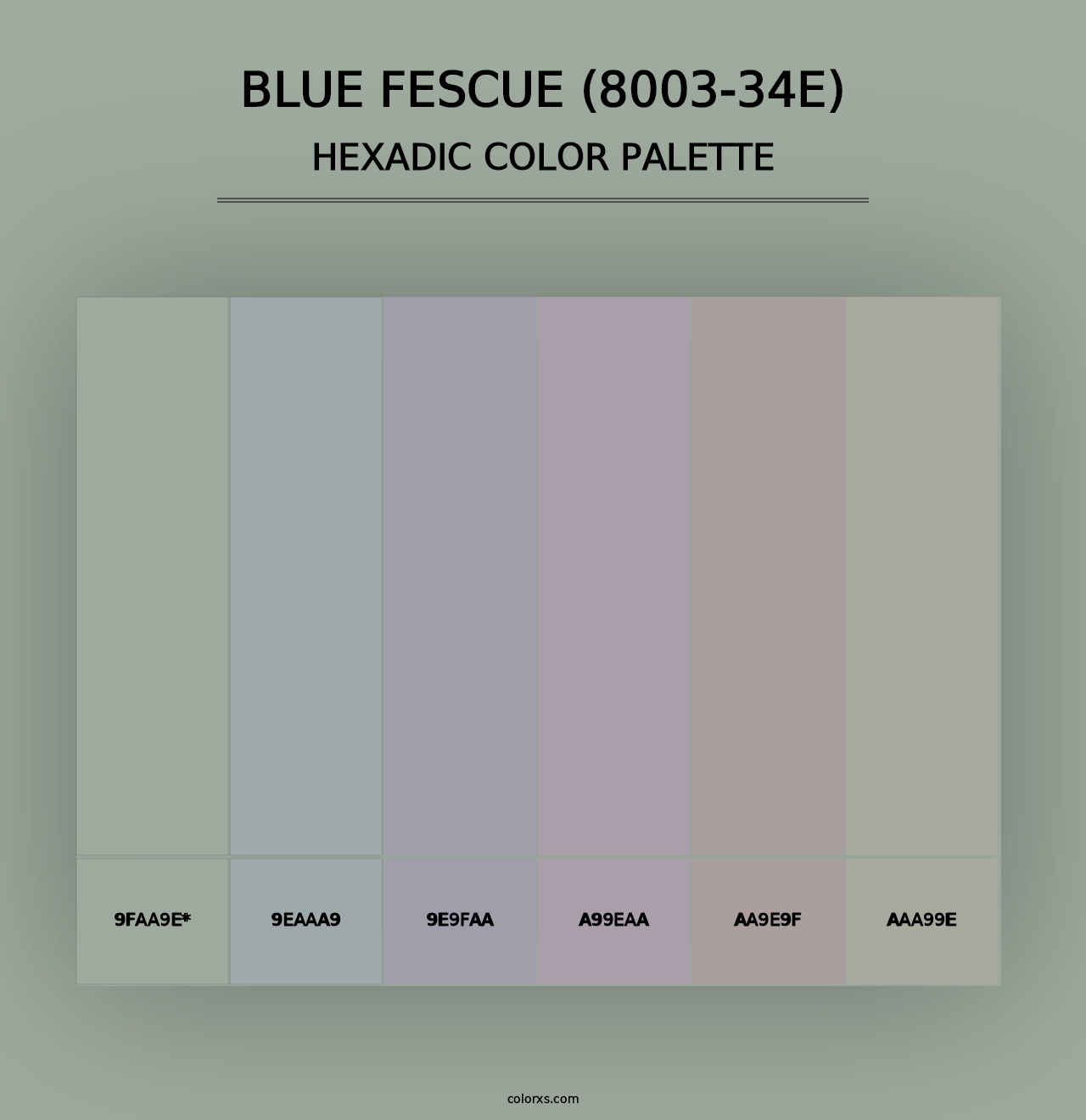 Blue Fescue (8003-34E) - Hexadic Color Palette