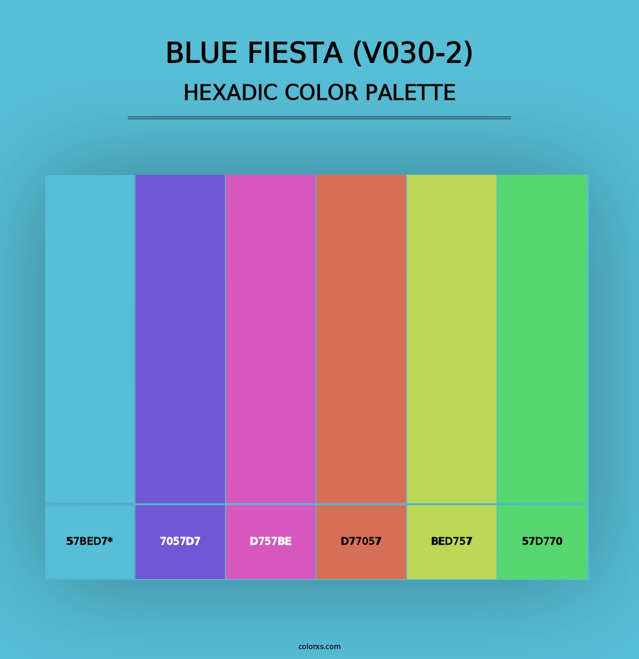 Blue Fiesta (V030-2) - Hexadic Color Palette