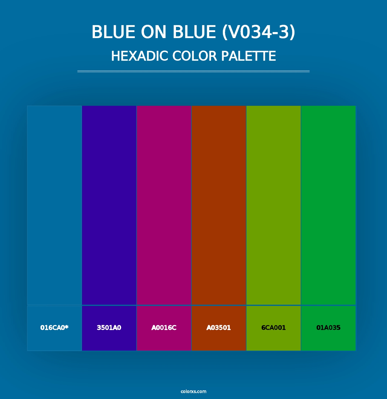 Blue on Blue (V034-3) - Hexadic Color Palette