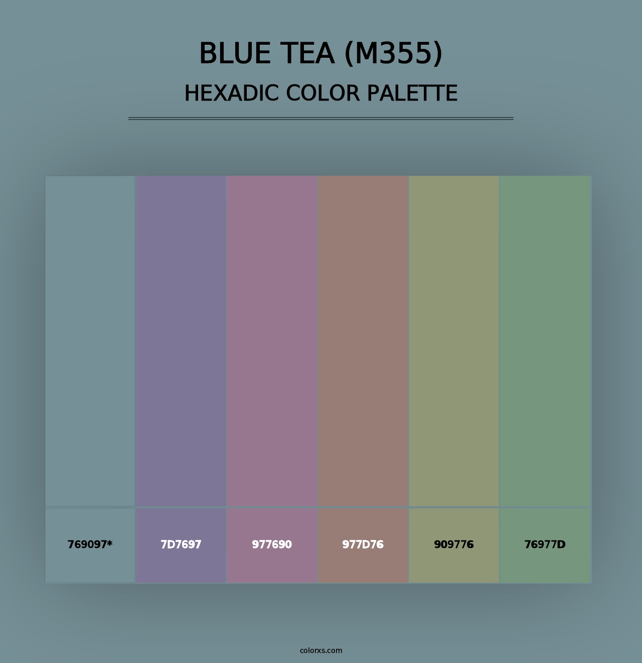 Blue Tea (M355) - Hexadic Color Palette