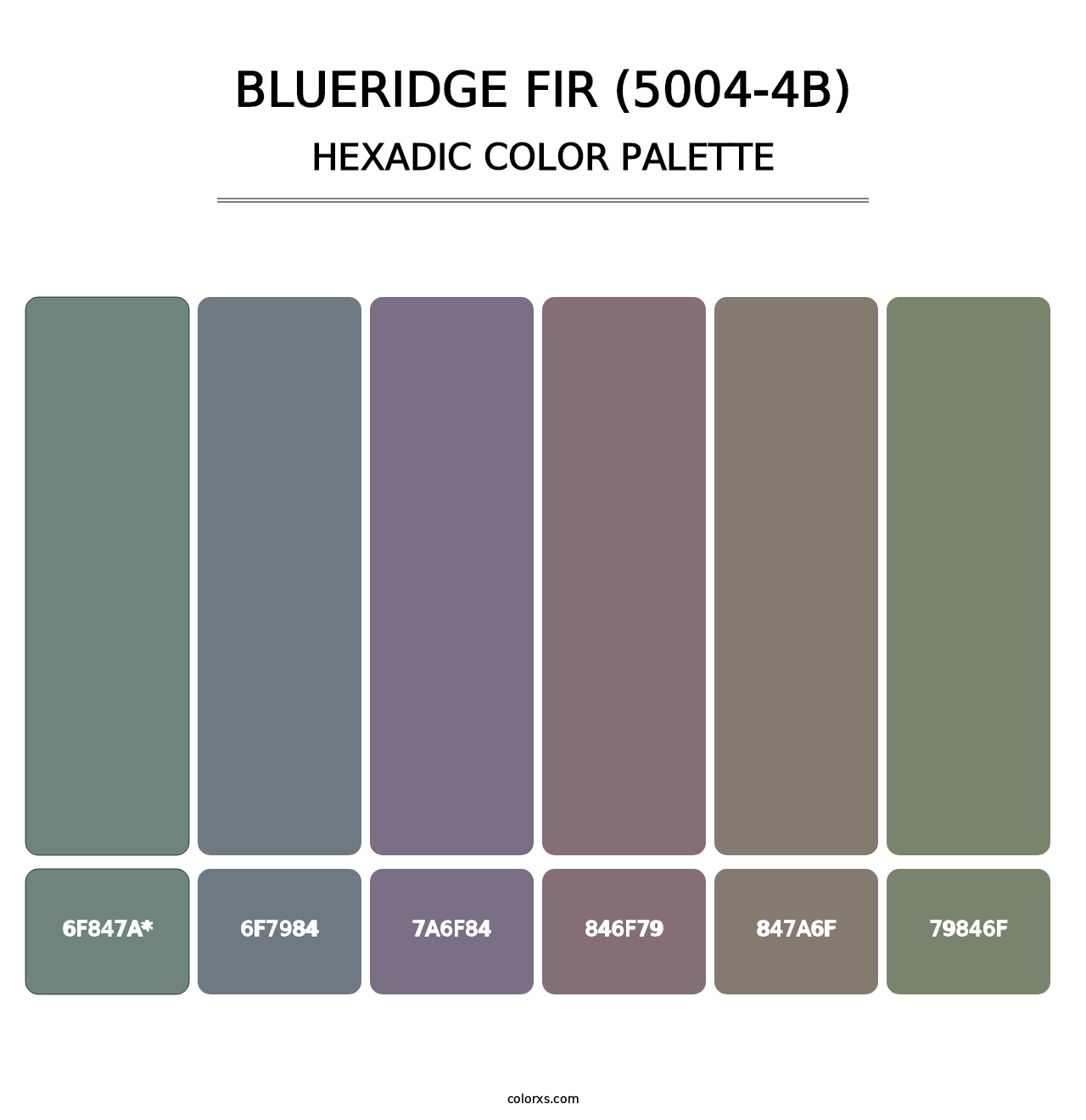 Blueridge Fir (5004-4B) - Hexadic Color Palette