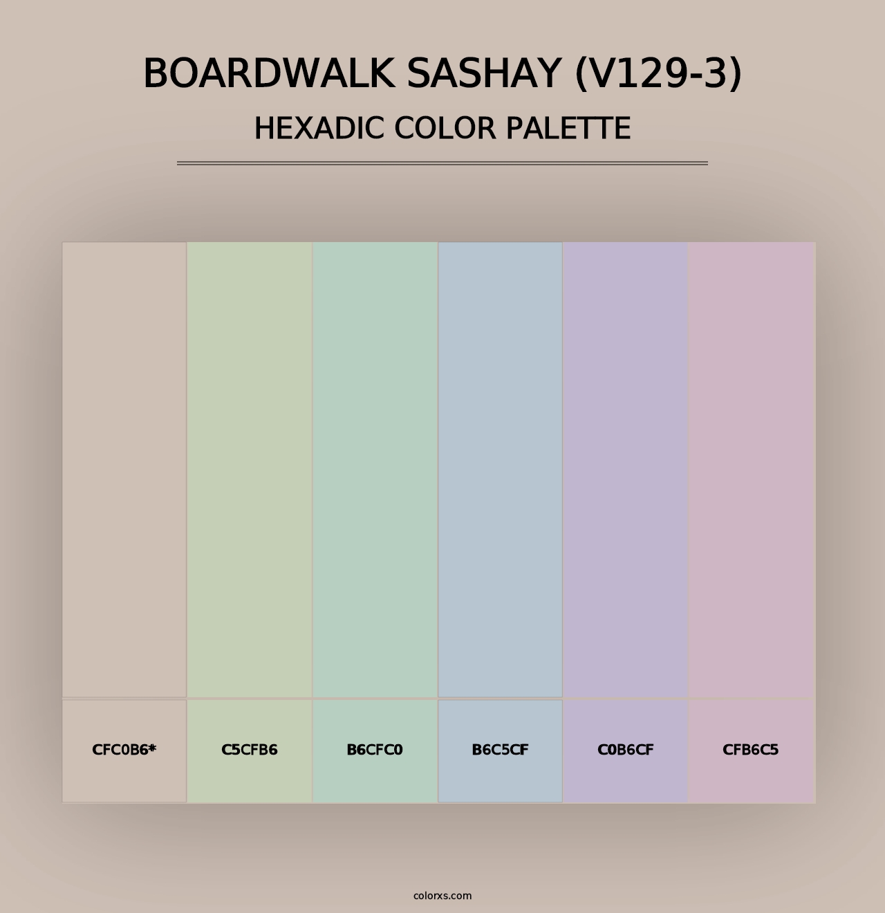 Boardwalk Sashay (V129-3) - Hexadic Color Palette