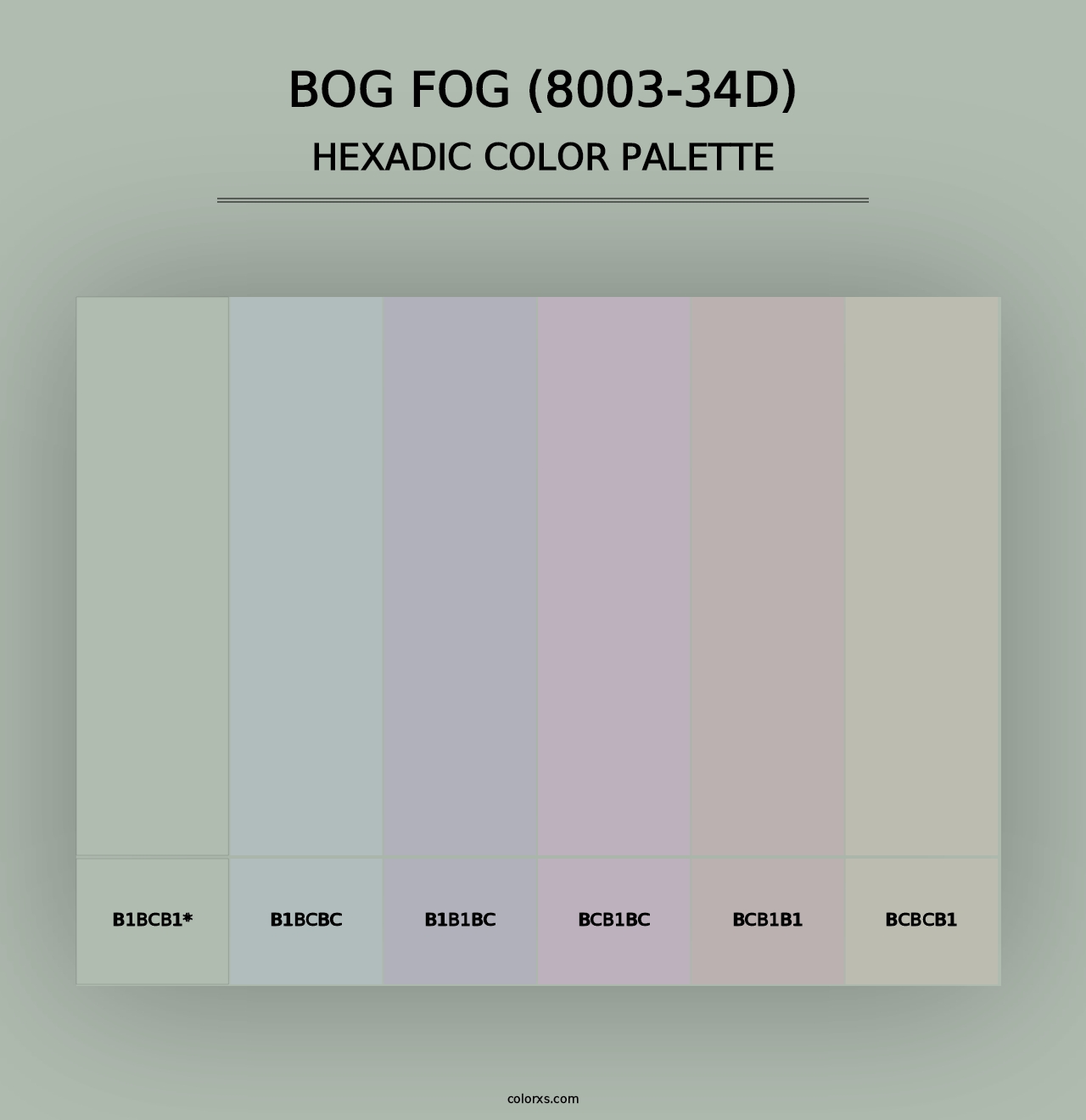 Bog Fog (8003-34D) - Hexadic Color Palette