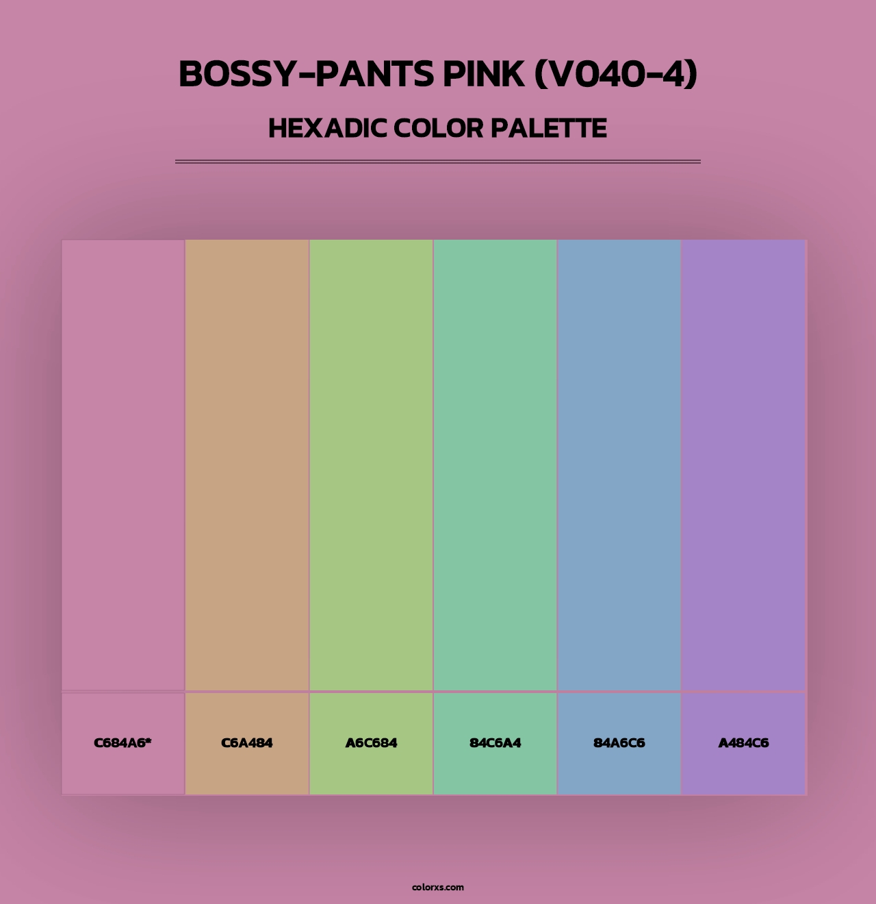 Bossy-Pants Pink (V040-4) - Hexadic Color Palette