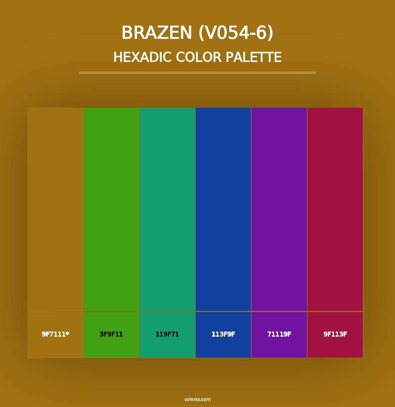 Brazen (V054-6) - Hexadic Color Palette