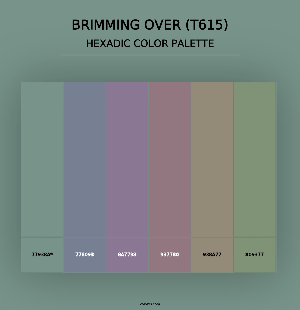 Brimming Over (T615) - Hexadic Color Palette