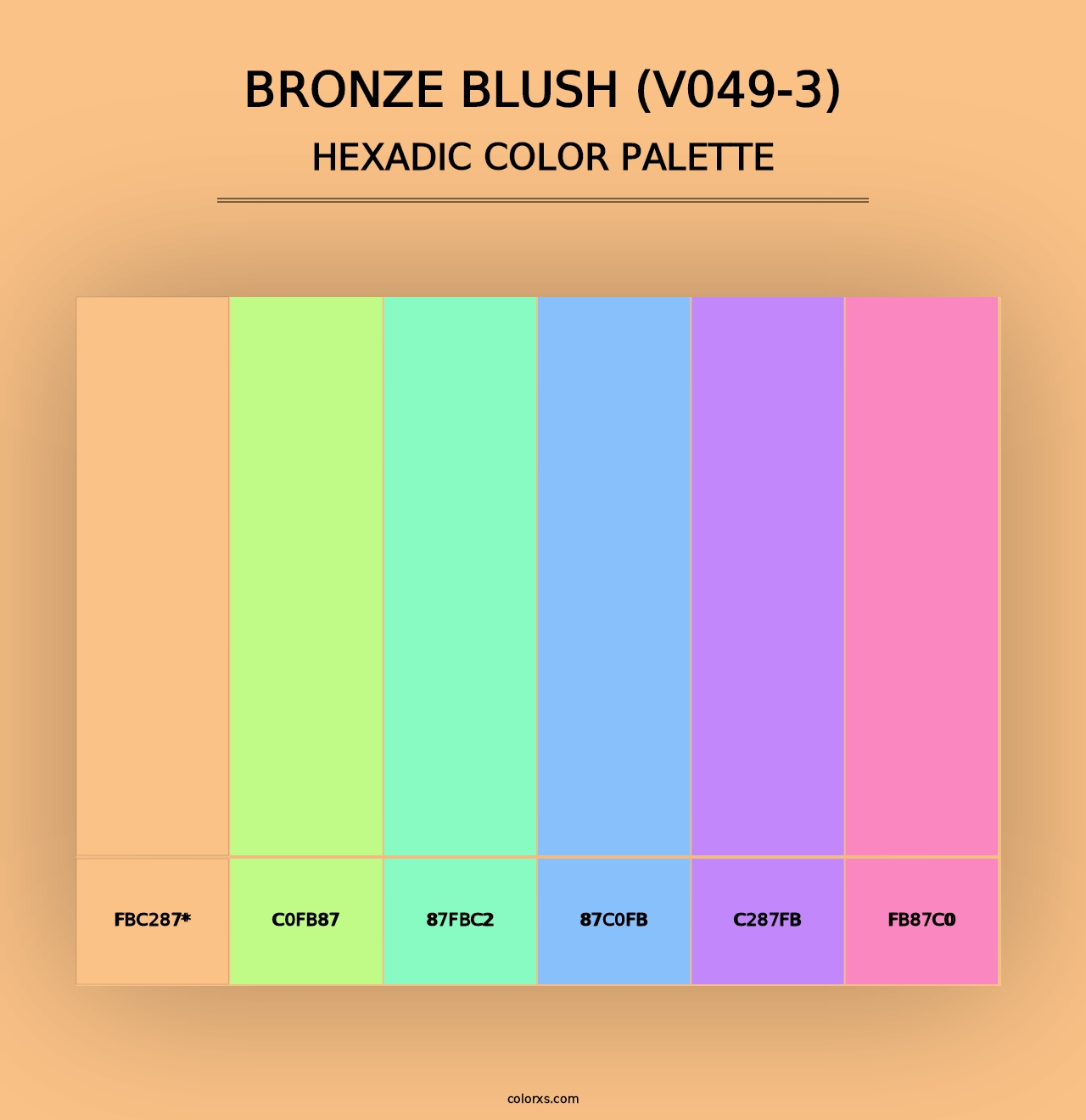 Bronze Blush (V049-3) - Hexadic Color Palette